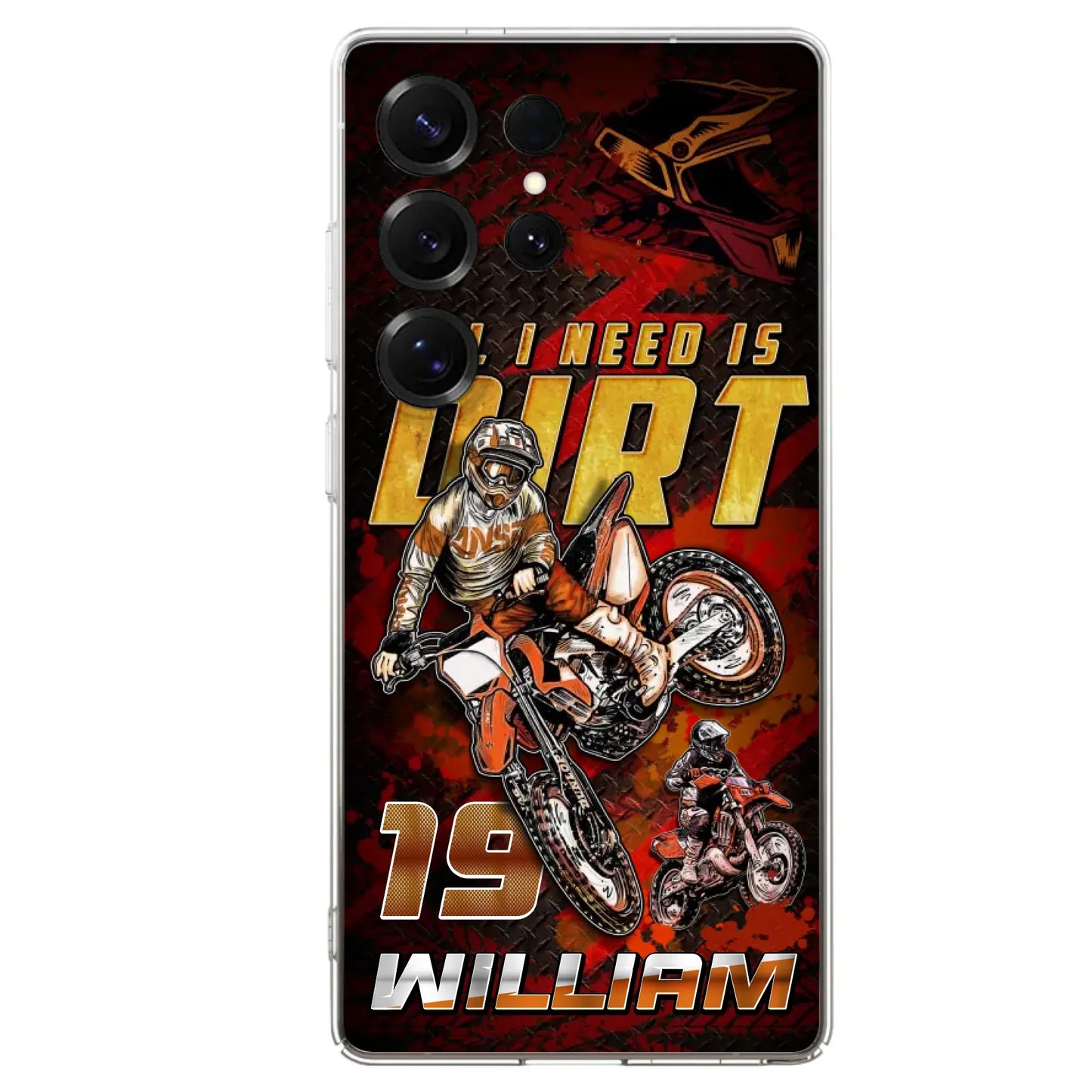 Custom Personalized Motocross Phone Case - Gift Idea For Motocross Lover - All I Need Is Dirt - Case For iPhone & Samsung