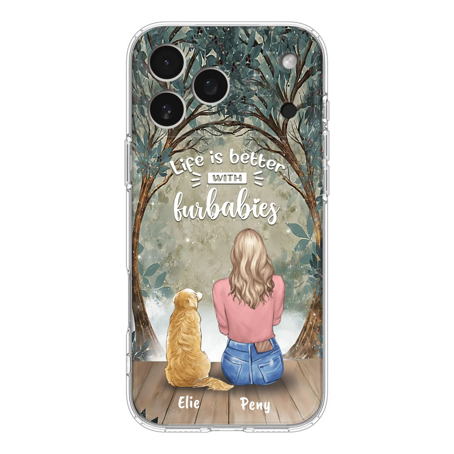 Custom Personalized Pet Mom Phone Case - Girl With Upto 5 Pets - Life Is Better With Furbabies -Phone Case For iPhone And Samsung
