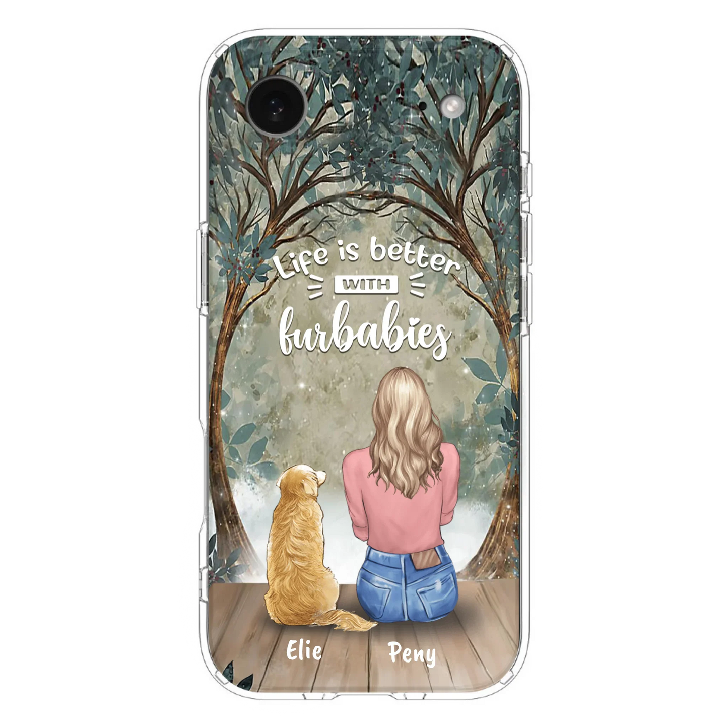 Custom Personalized Pet Mom Phone Case - Girl With Upto 5 Pets - Life Is Better With Furbabies -Phone Case For iPhone And Samsung