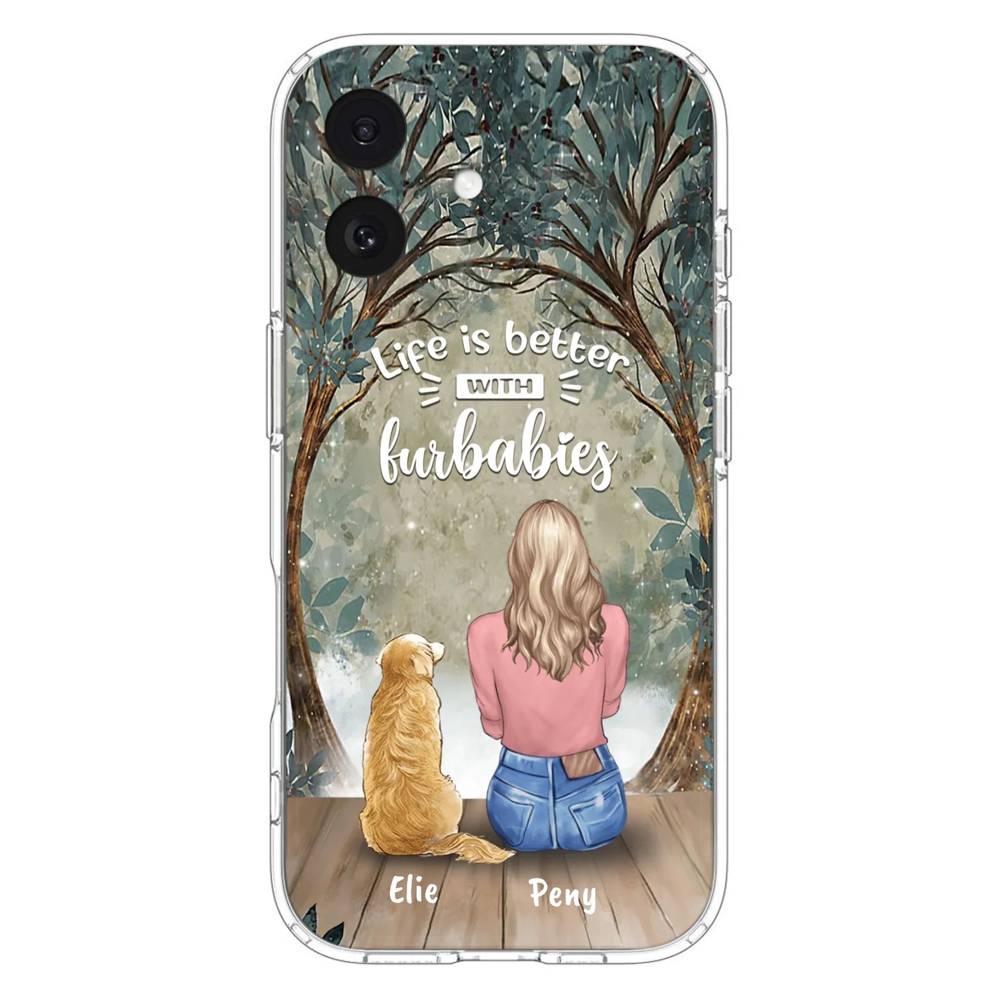 Custom Personalized Pet Mom Phone Case - Girl With Upto 5 Pets - Life Is Better With Furbabies -Phone Case For iPhone And Samsung