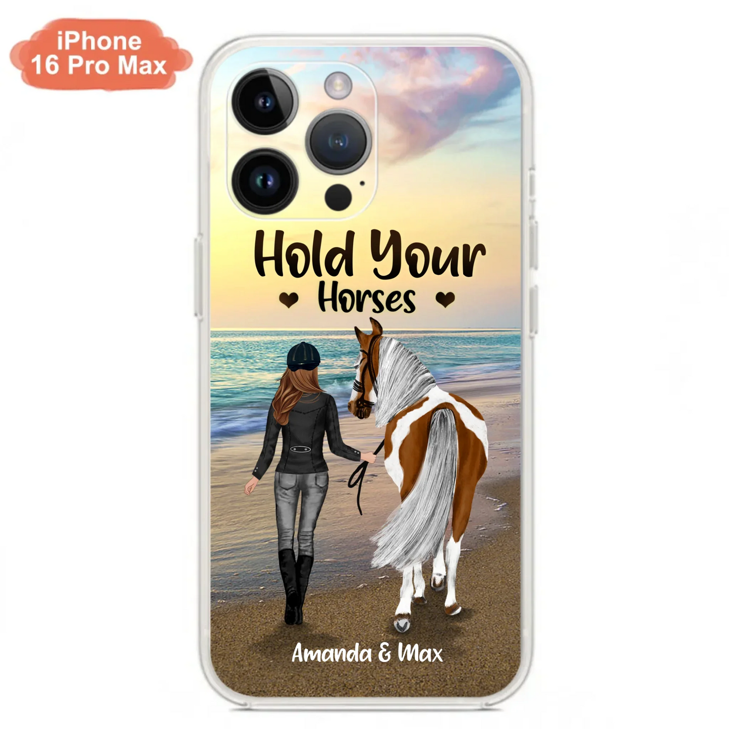 Personalized Horse Girl Phone Case - Girl with up to 2 Horses - Four Feet Move My Soul - QX6ZS1