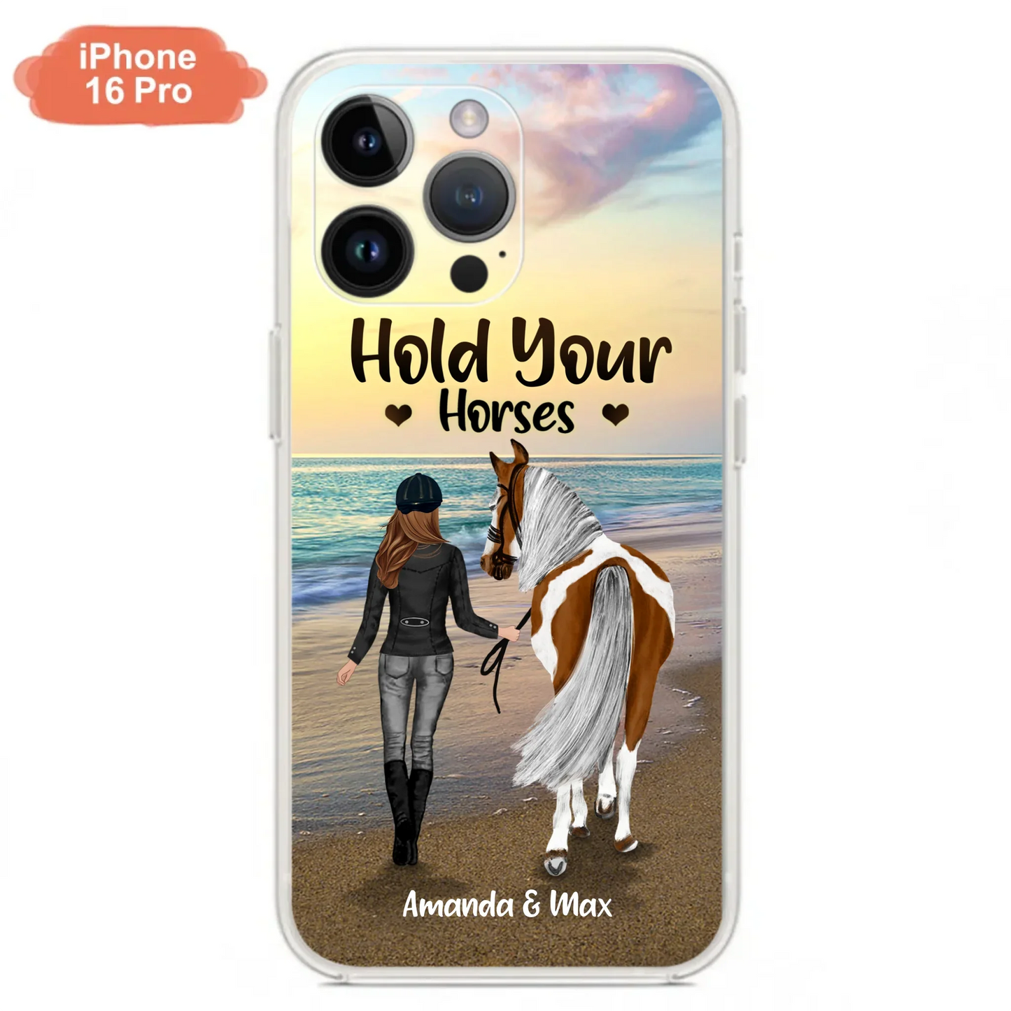 Personalized Horse Girl Phone Case - Girl with up to 2 Horses - Four Feet Move My Soul - QX6ZS1