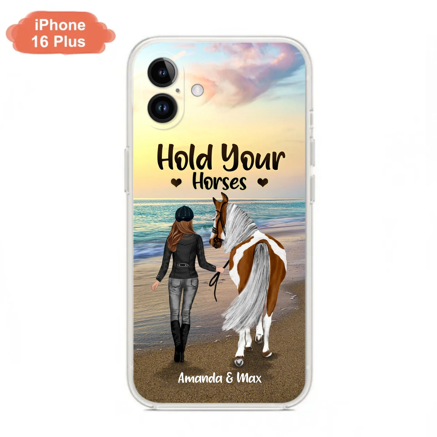 Personalized Horse Girl Phone Case - Girl with up to 2 Horses - Four Feet Move My Soul - QX6ZS1