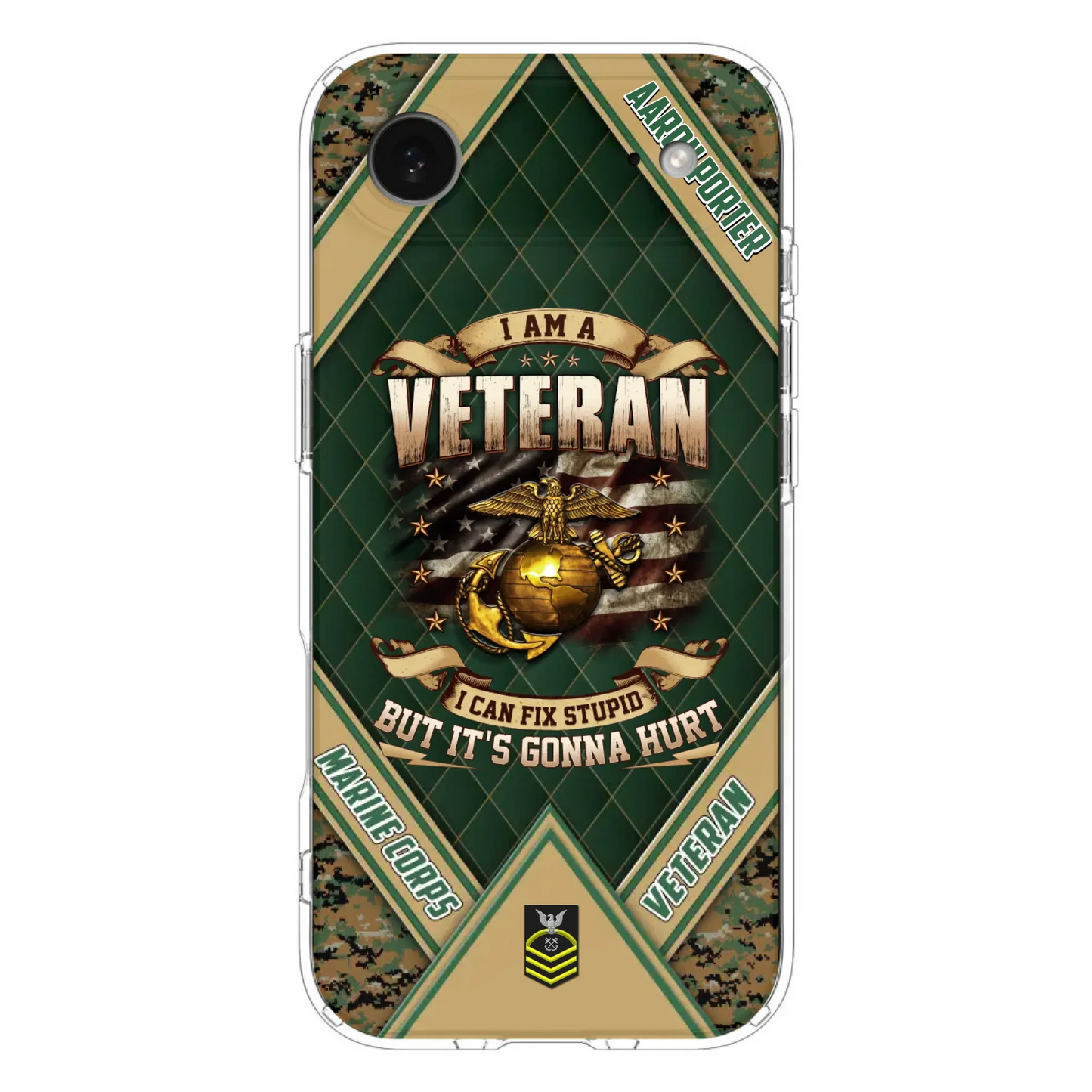 Custom Personalized Veteran Phone Case - Gift Idea For Veteran -  I Am A veteran I Can Fix Stupid
But It's Gonna Hurt - Case For iPhone And Samsung