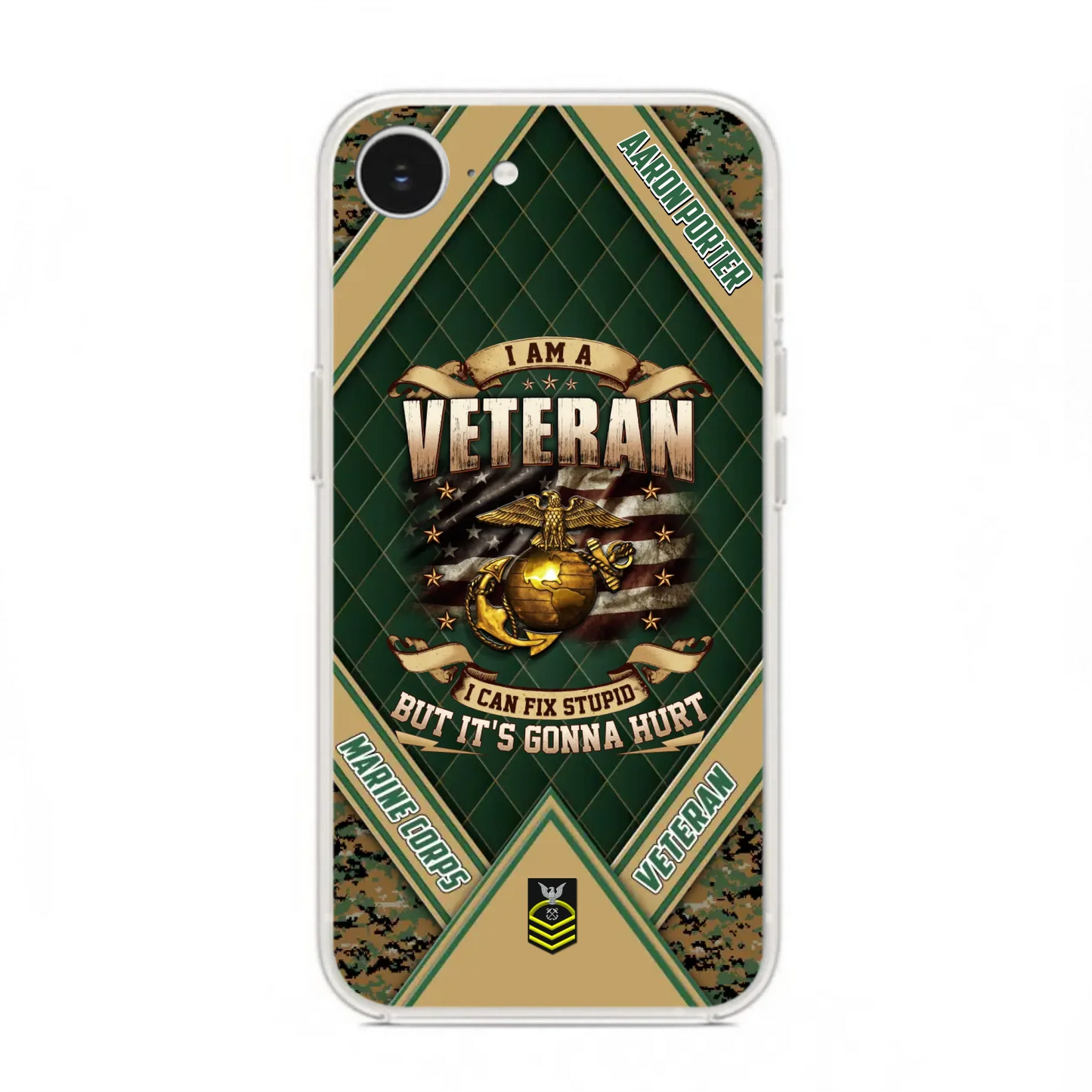 Custom Personalized Veteran Phone Case - Gift Idea For Veteran -  I Am A veteran I Can Fix Stupid
But It's Gonna Hurt - Case For iPhone And Samsung