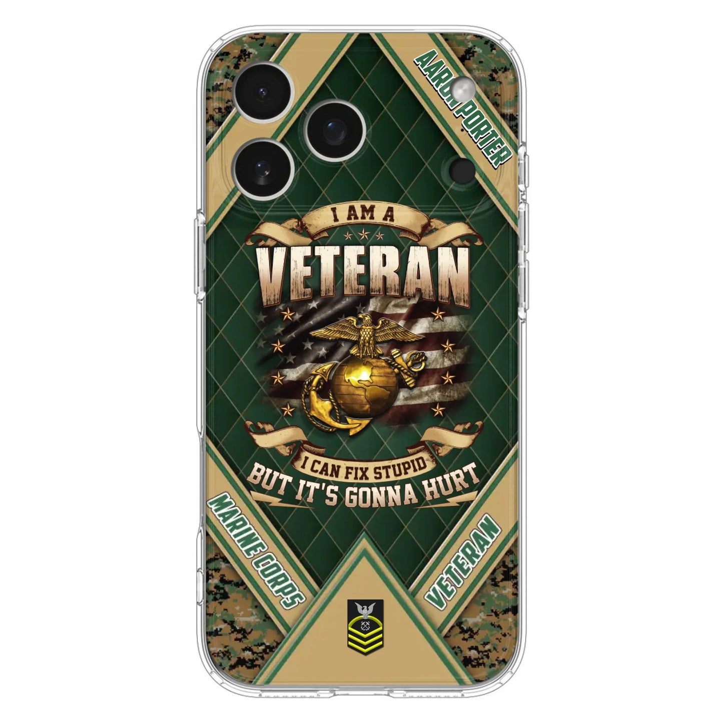 Custom Personalized Veteran Phone Case - Gift Idea For Veteran -  I Am A veteran I Can Fix Stupid
But It's Gonna Hurt - Case For iPhone And Samsung