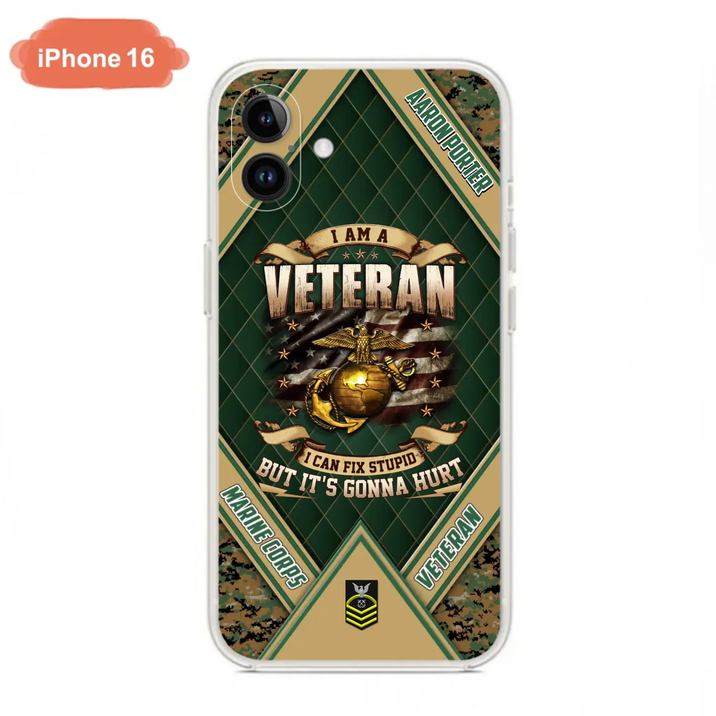 Custom Personalized Veteran Phone Case - Gift Idea For Veteran -  I Am A veteran I Can Fix Stupid
But It's Gonna Hurt - Case For iPhone And Samsung