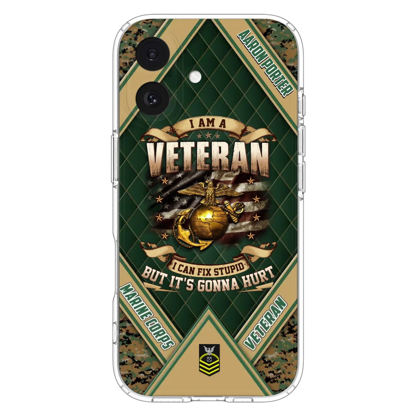 Custom Personalized Veteran Phone Case - Gift Idea For Veteran -  I Am A veteran I Can Fix Stupid
But It's Gonna Hurt - Case For iPhone And Samsung