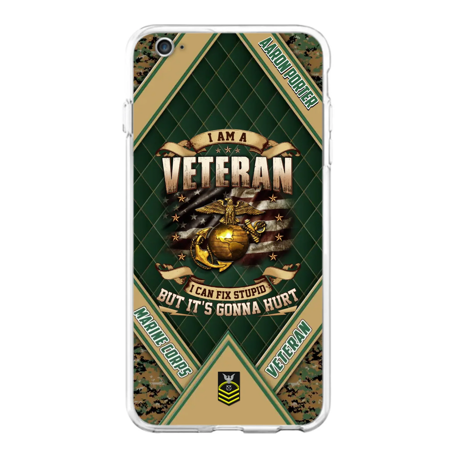 Custom Personalized Veteran Phone Case - Gift Idea For Veteran -  I Am A veteran I Can Fix Stupid
But It's Gonna Hurt - Case For iPhone And Samsung