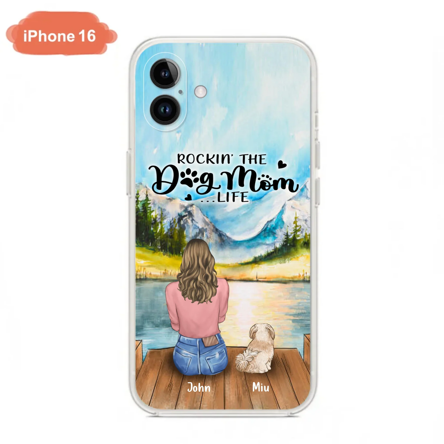 Custom Personalized Dog Mom Phone Case - Gifts For Dog Lover With Upto 7 Dogs - Rockin' The Dog Mom Life