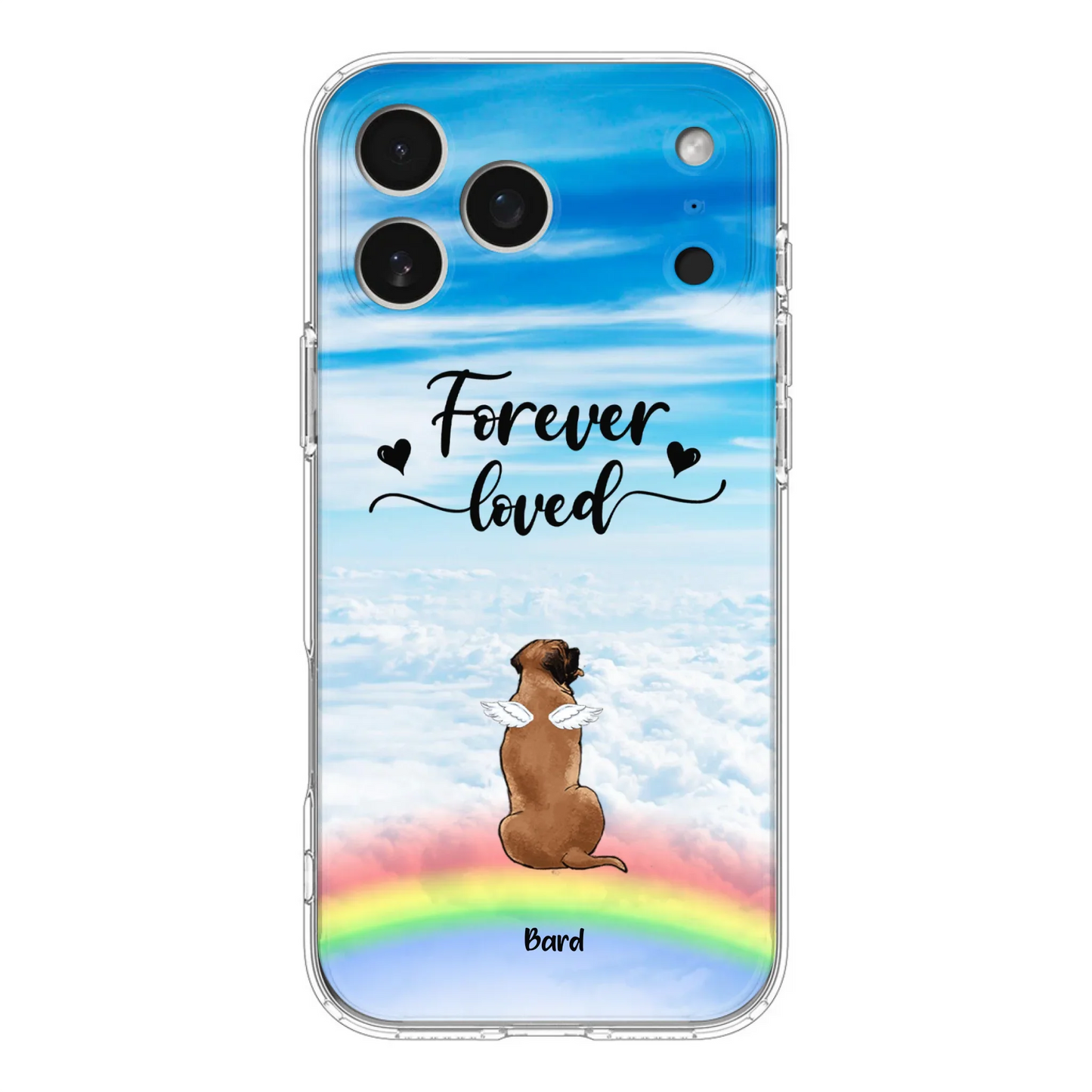 Custom Personalized Memorial Pets Phone Case - Upto 5 Pets - Memorial Gift For Dog Lovers/Cat Lovers - Forever Loved - Phone Case For iPhone And Samsung - AXSIO5