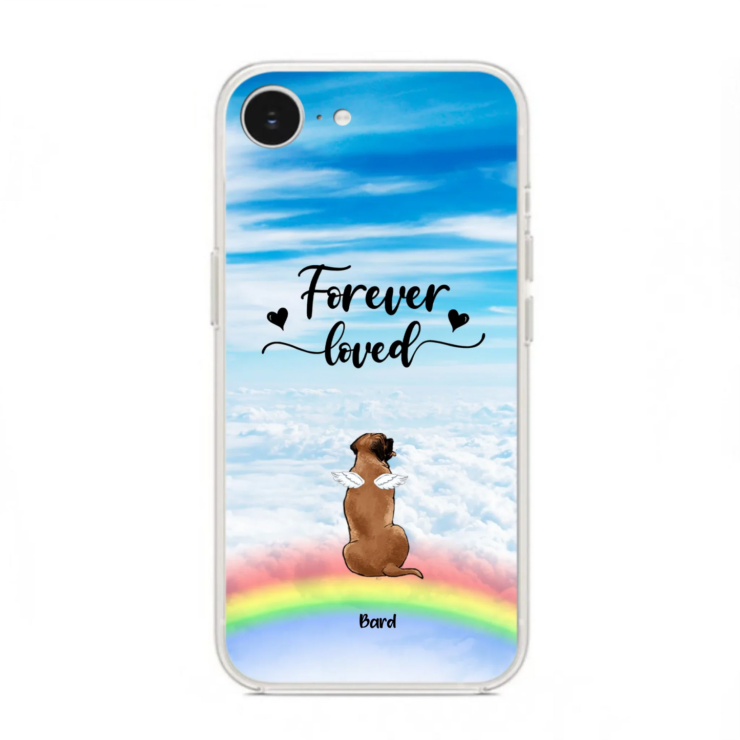 Custom Personalized Memorial Pets Phone Case - Upto 5 Pets - Memorial Gift For Dog Lovers/Cat Lovers - Forever Loved - Phone Case For iPhone And Samsung - AXSIO5