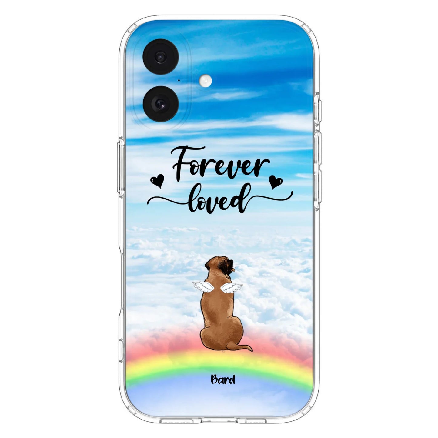 Custom Personalized Memorial Pets Phone Case - Upto 5 Pets - Memorial Gift For Dog Lovers/Cat Lovers - Forever Loved - Phone Case For iPhone And Samsung - AXSIO5