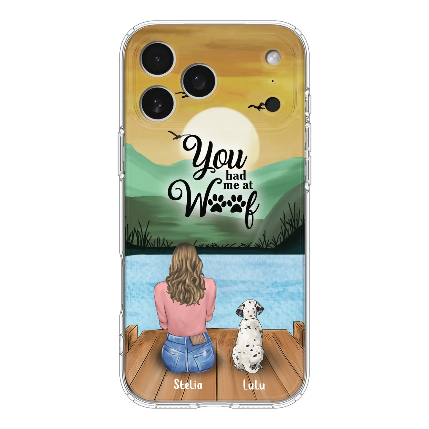 Custom Personalized Dog Mom Phone Case - Gifts For Dog Lover With Upto 4 Dogs - You Had Me At Woof