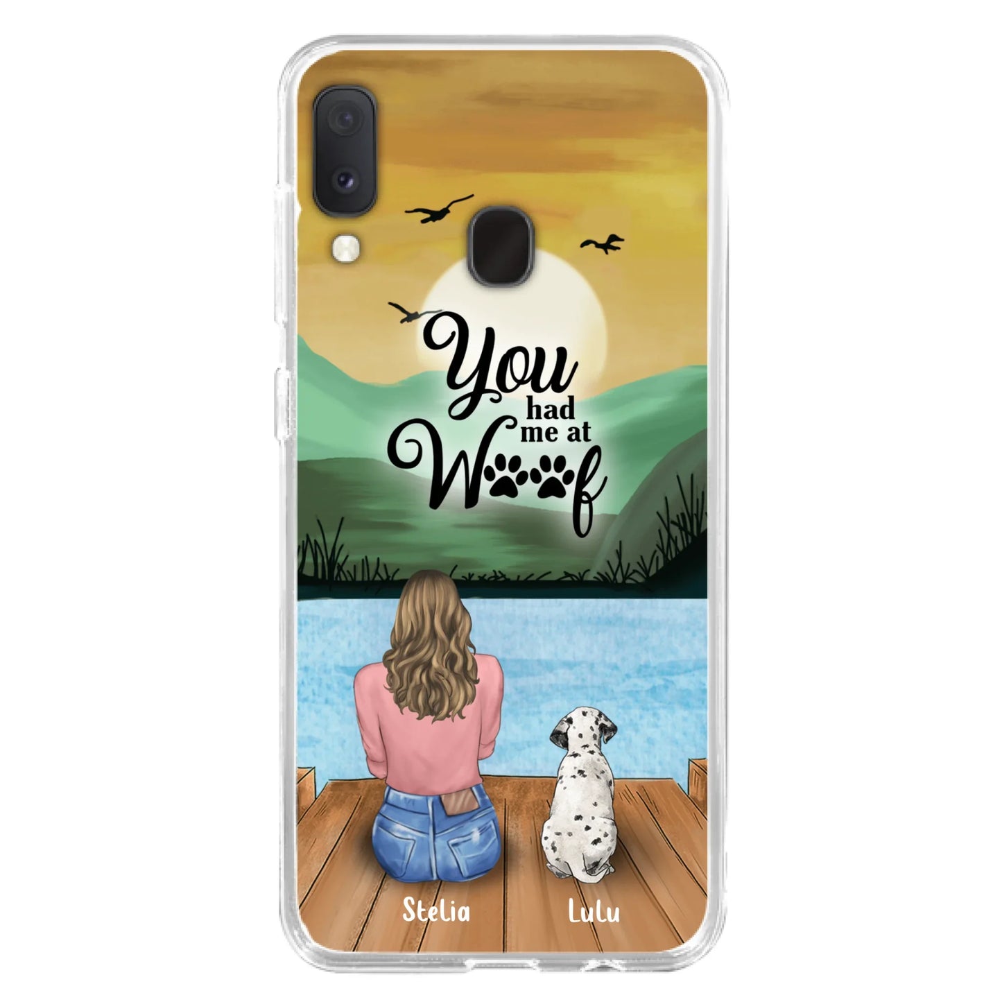 Custom Personalized Dog Mom Phone Case - Gifts For Dog Lover With Upto 4 Dogs - You Had Me At Woof