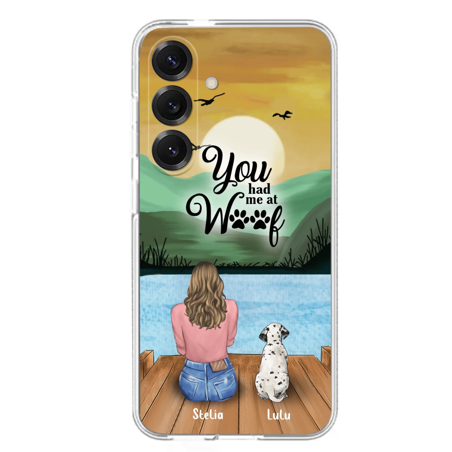 Custom Personalized Dog Mom Phone Case - Gifts For Dog Lover With Upto 4 Dogs - You Had Me At Woof