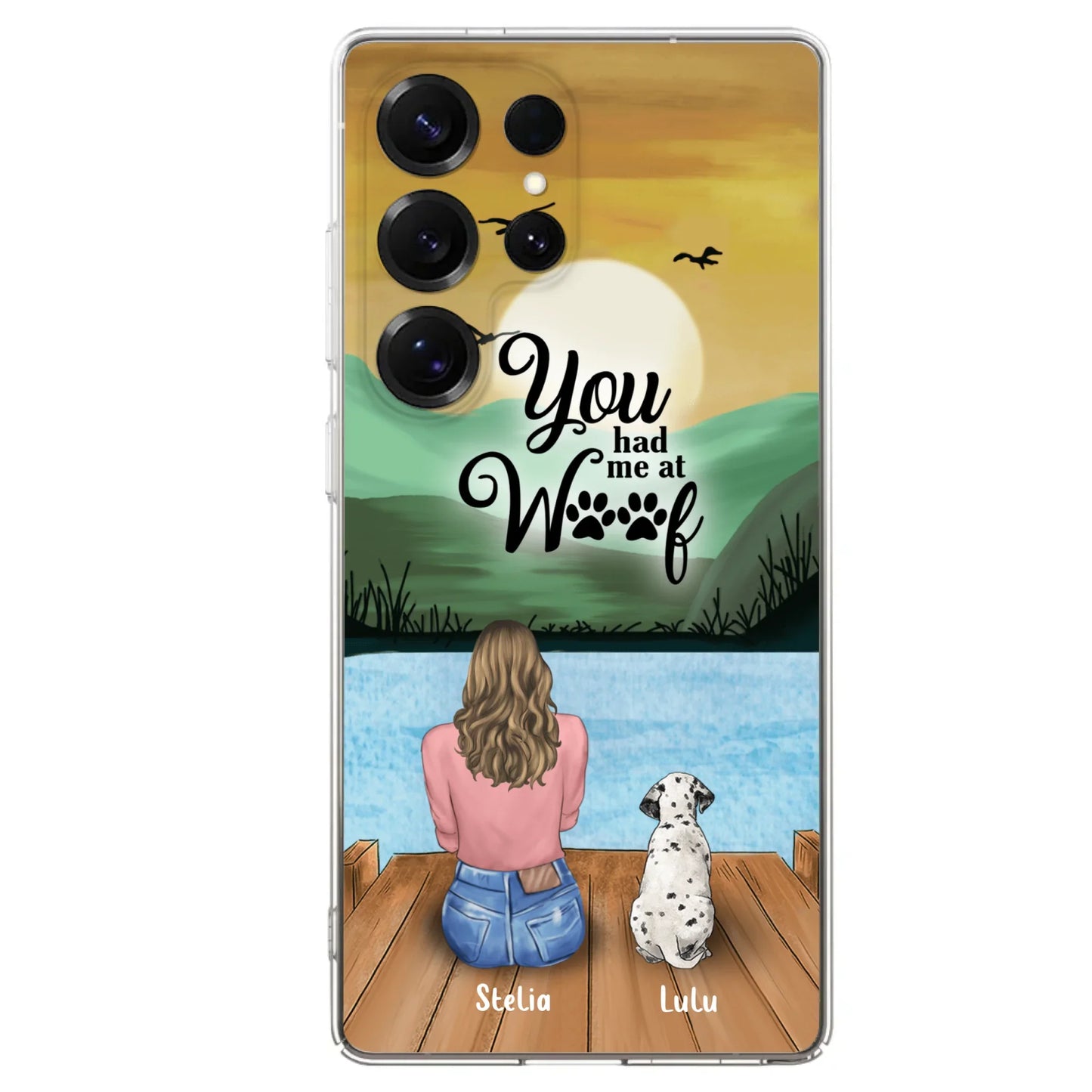 Custom Personalized Dog Mom Phone Case - Gifts For Dog Lover With Upto 4 Dogs - You Had Me At Woof