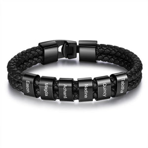Six beads bracelet black