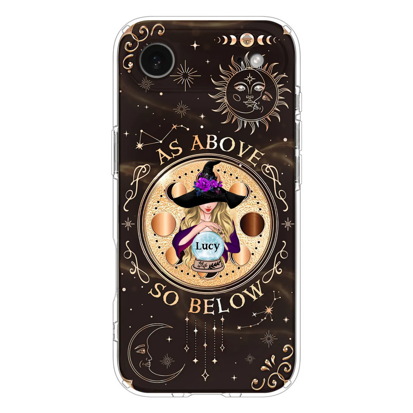 Custom Personalized Witch Phone Case - Gift Idea For Halloween Day - As Above So Below - Case For iPhone/Samsung