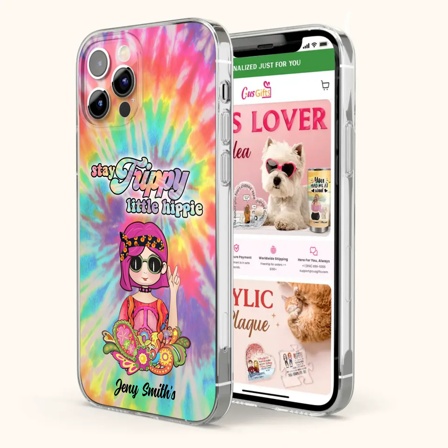 Personalized Hippie Phone Case - Stay Trippy Little Hippie - Case Phone For iPhone And Samsung
