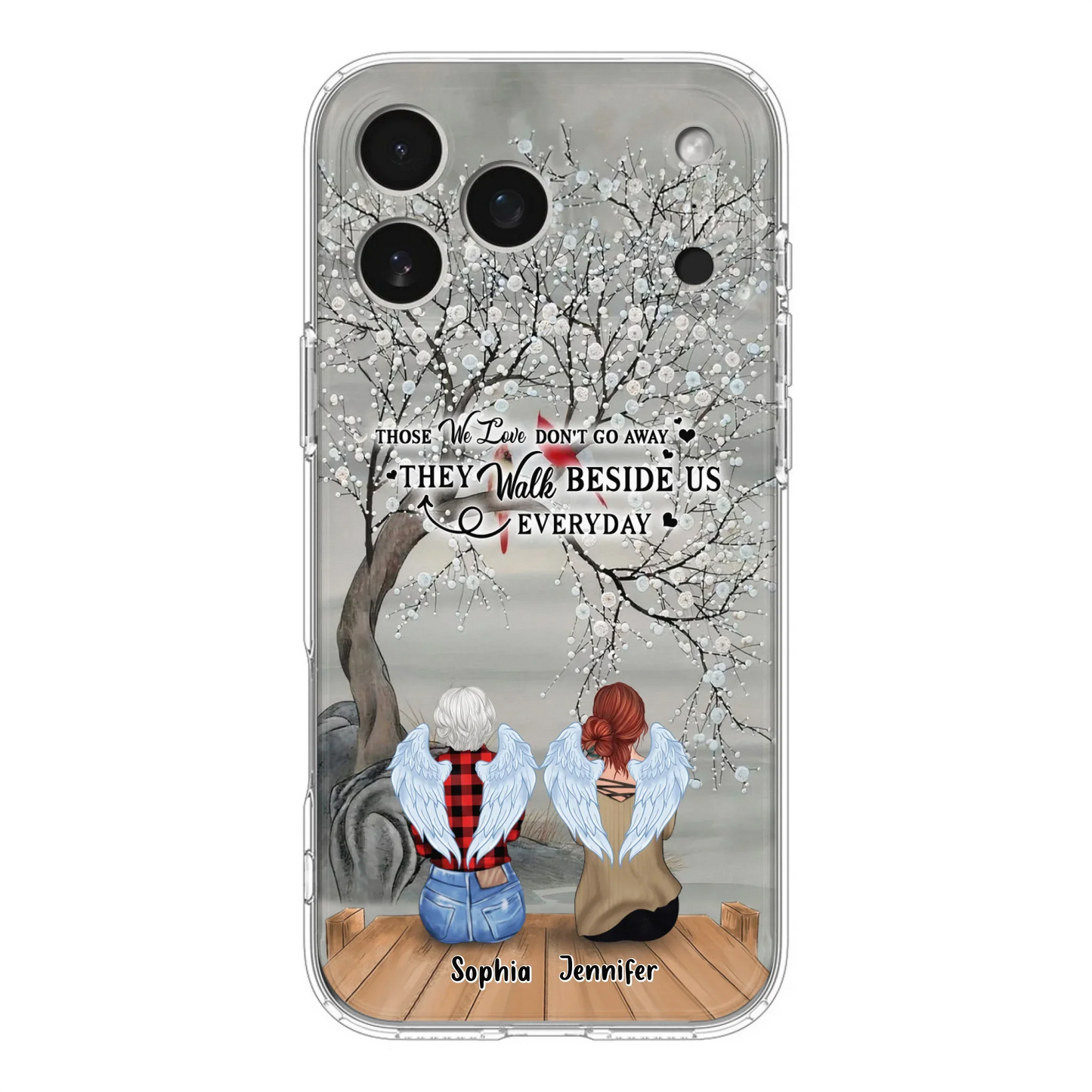 Custom Personalized Memorial Family Member Loss Phone Case - Up to 5 People - Memorial Gift Idea - Those We Love Don't Go Away - Case For iPhone And Samsung