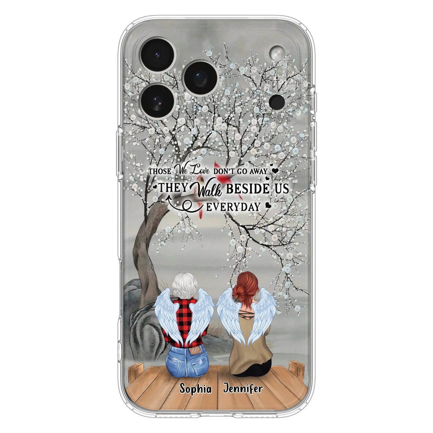 Custom Personalized Memorial Family Member Loss Phone Case - Up to 5 People - Memorial Gift Idea - Those We Love Don't Go Away - Case For iPhone And Samsung