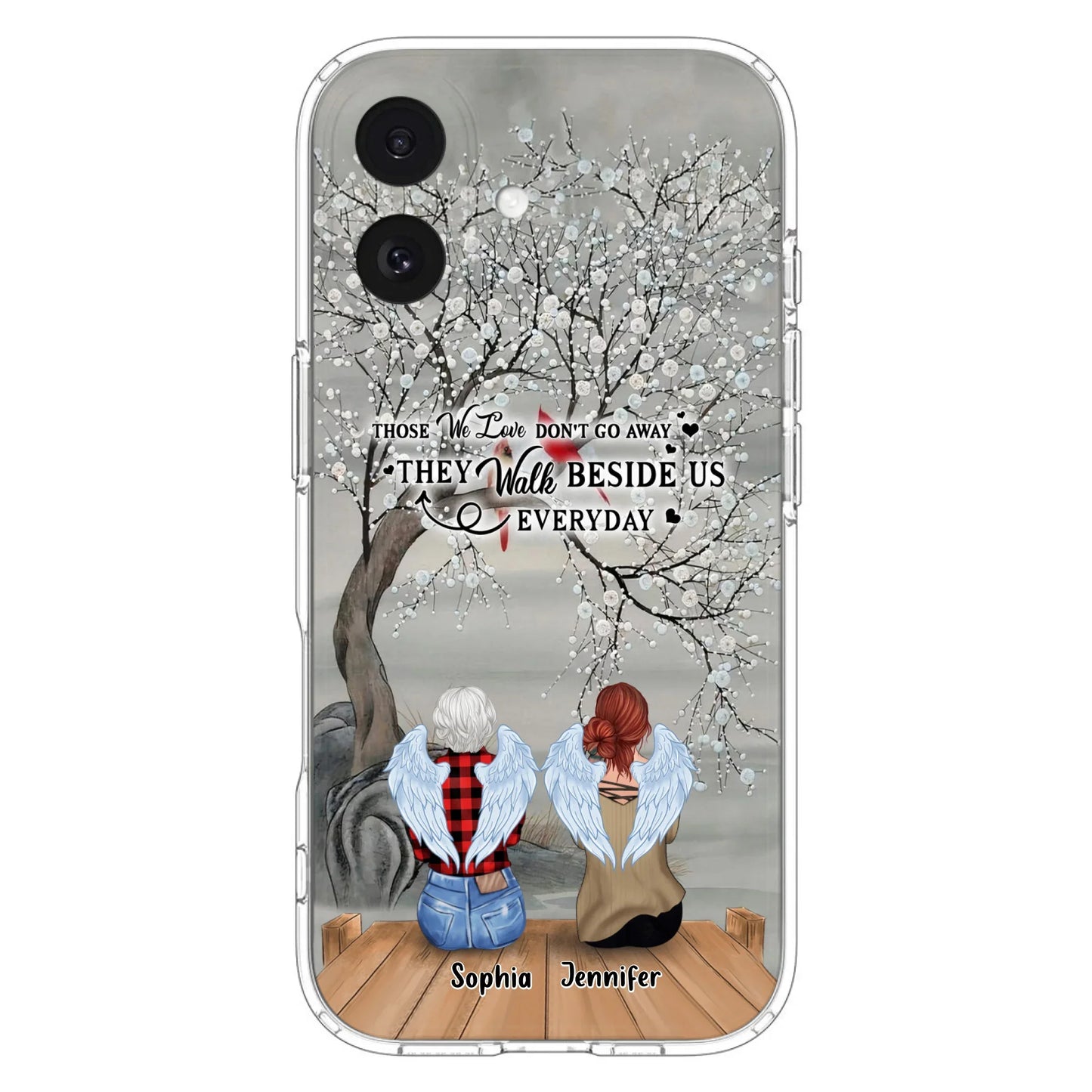 Custom Personalized Memorial Family Member Loss Phone Case - Up to 5 People - Memorial Gift Idea - Those We Love Don't Go Away - Case For iPhone And Samsung