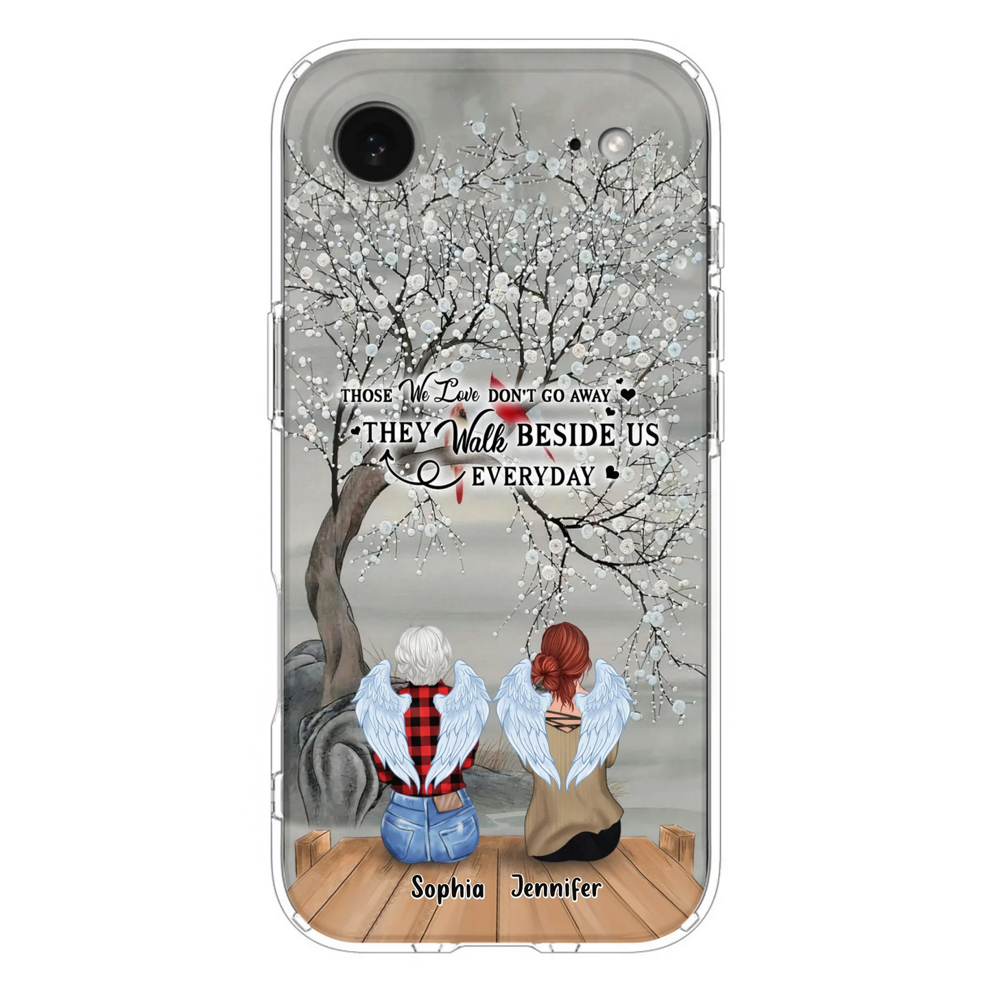 Custom Personalized Memorial Family Member Loss Phone Case - Up to 5 People - Memorial Gift Idea - Those We Love Don't Go Away - Case For iPhone And Samsung