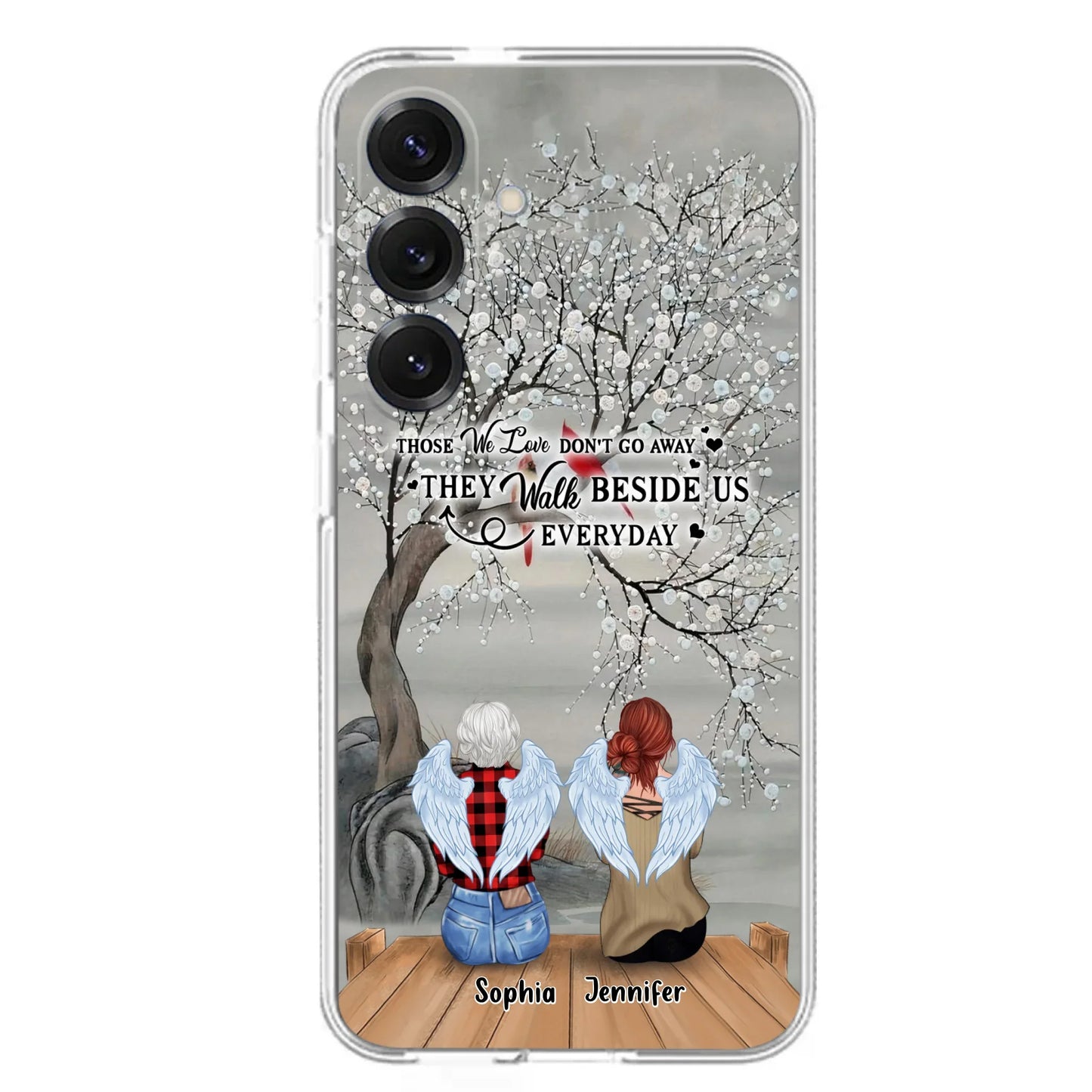 Custom Personalized Memorial Family Member Loss Phone Case - Up to 5 People - Memorial Gift Idea - Those We Love Don't Go Away - Case For iPhone And Samsung