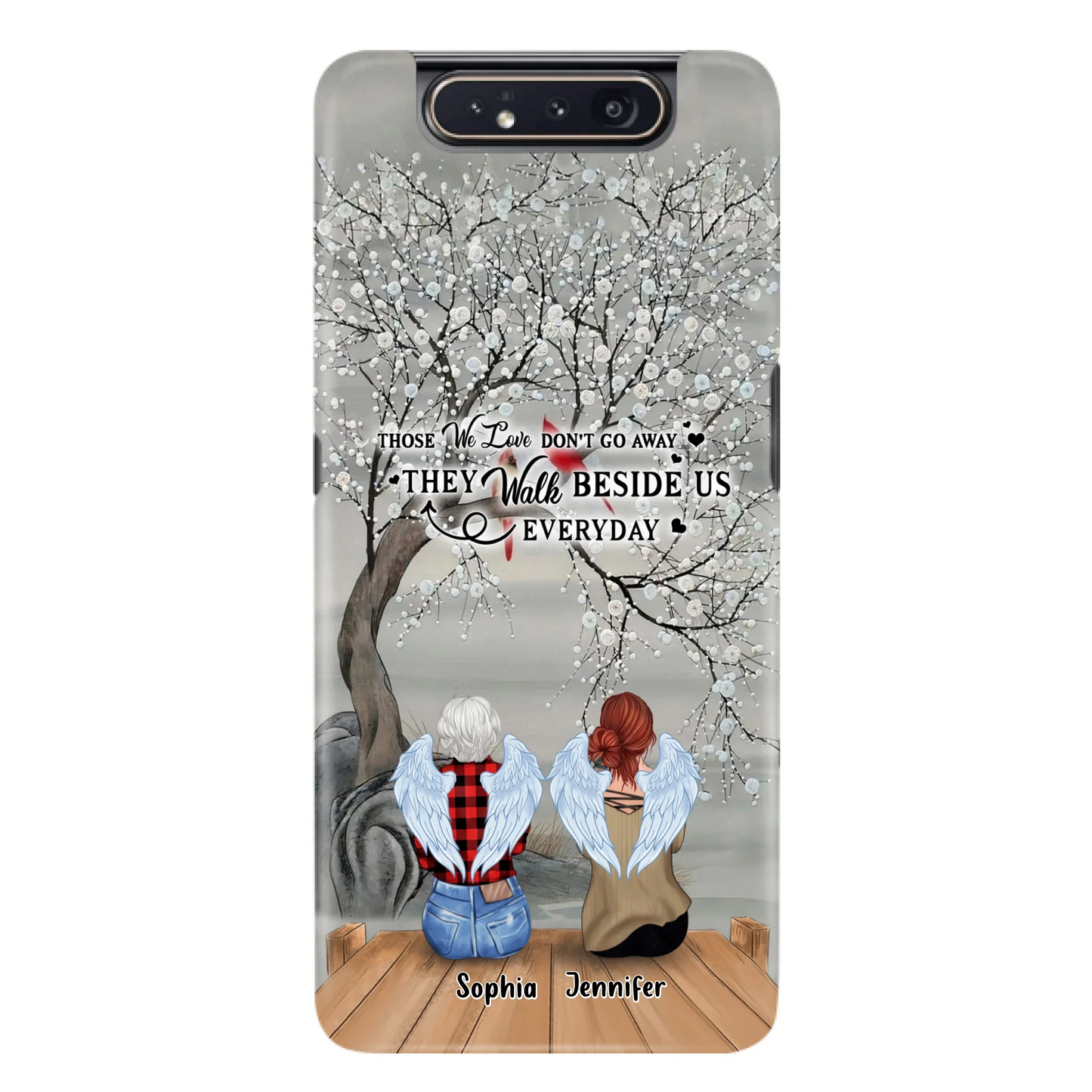 Custom Personalized Memorial Family Member Loss Phone Case - Up to 5 People - Memorial Gift Idea - Those We Love Don't Go Away - Case For iPhone And Samsung