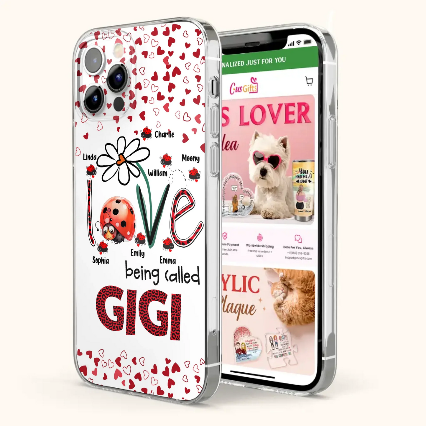 Custom Personalized Grandma Phone Case - Gift Idea For Grandma - Upto 7 Kids - Love Being Called Gigi - Cases For iPhone/Samsung