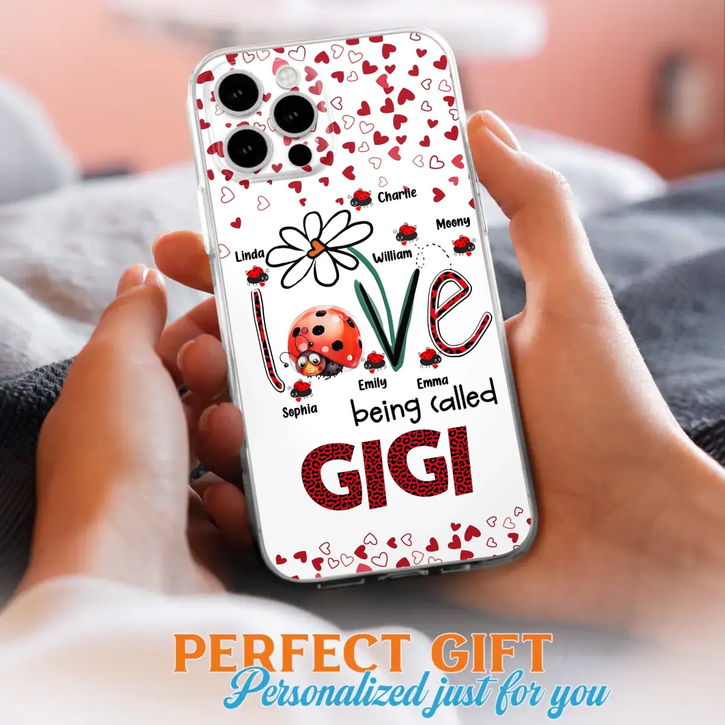 Custom Personalized Grandma Phone Case - Gift Idea For Grandma - Upto 7 Kids - Love Being Called Gigi - Cases For iPhone/Samsung