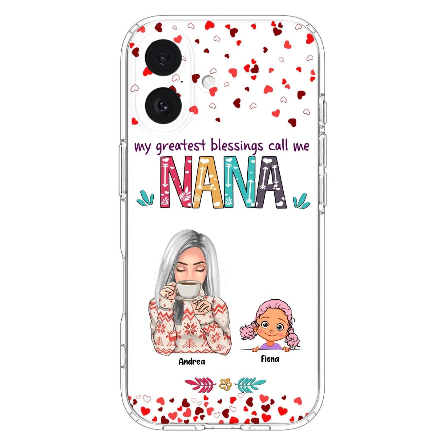 Custom Personalized Grandma & Grandkids Phone Case - Upto 5 Kids - My Greatest Blessings Call Me Nana - For iPhone And Samsung Phone Case