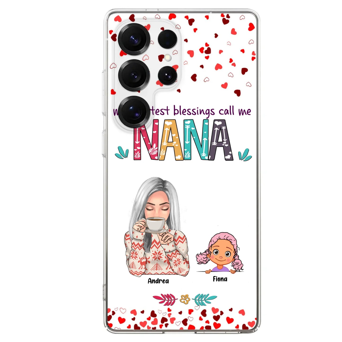 Custom Personalized Grandma & Grandkids Phone Case - Upto 5 Kids - My Greatest Blessings Call Me Nana - For iPhone And Samsung Phone Case