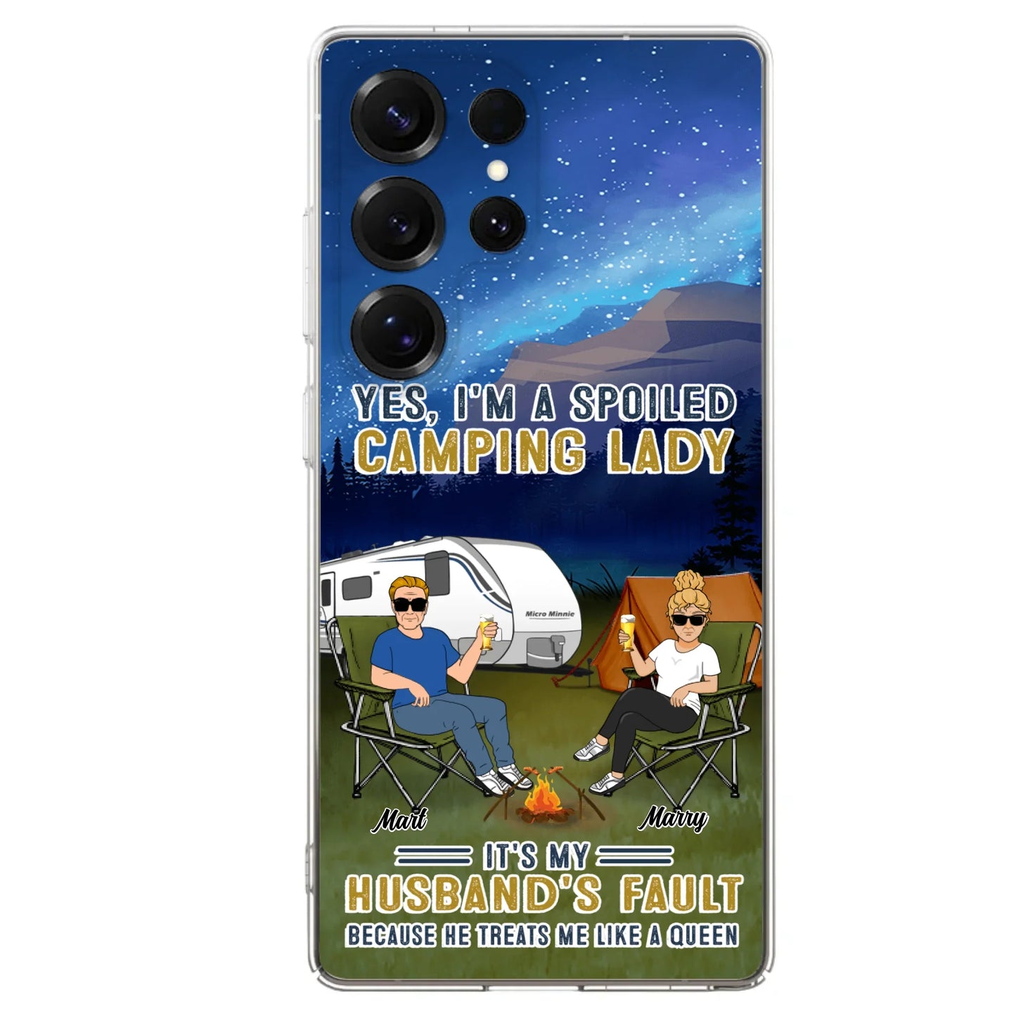 Custom Personalized Husband And Wife Camping Phone Case - Gift Idea For Camping Couple - Yes, I'm A Spoiled Camping Lady - Case For iPhone And Samsung