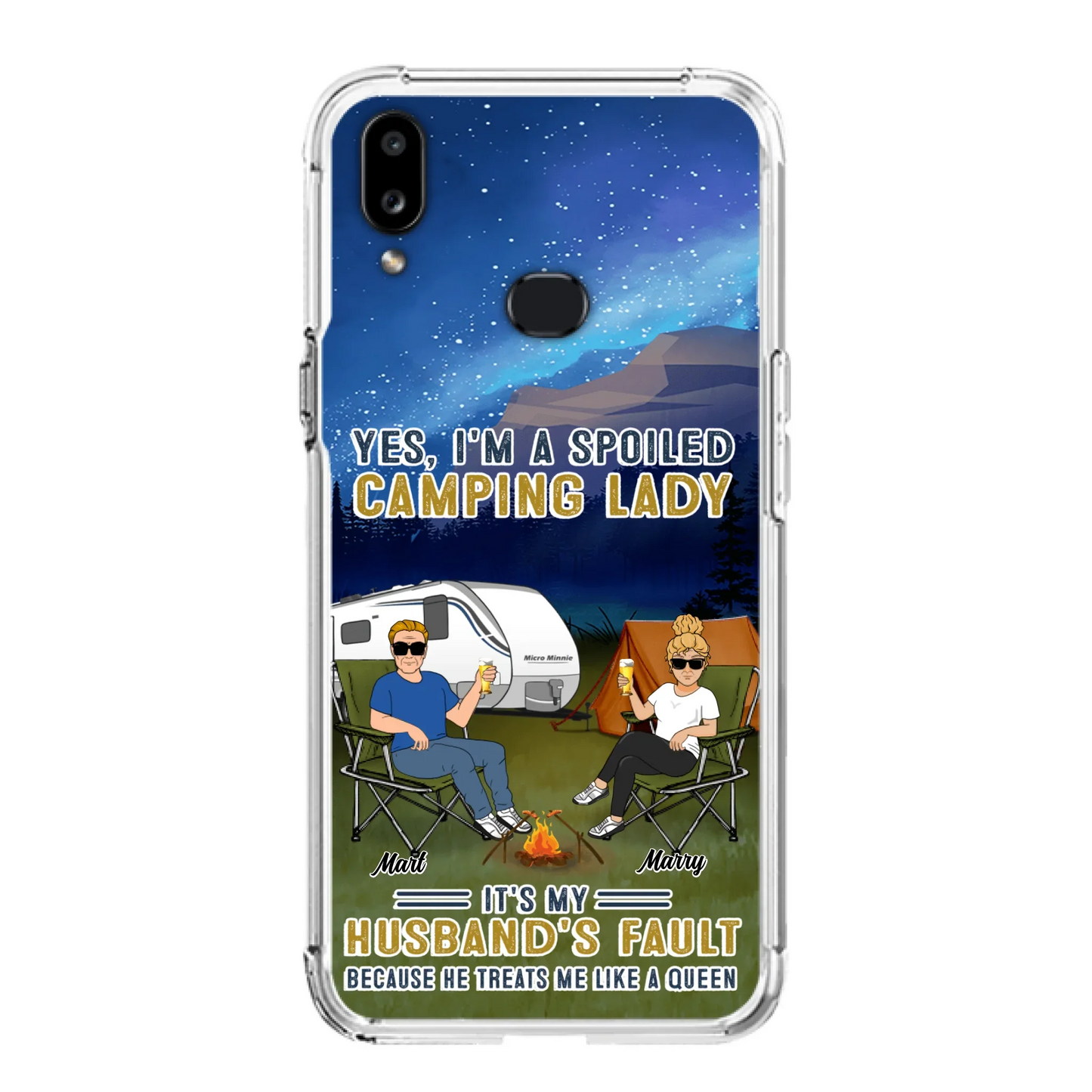 Custom Personalized Husband And Wife Camping Phone Case - Gift Idea For Camping Couple - Yes, I'm A Spoiled Camping Lady - Case For iPhone And Samsung
