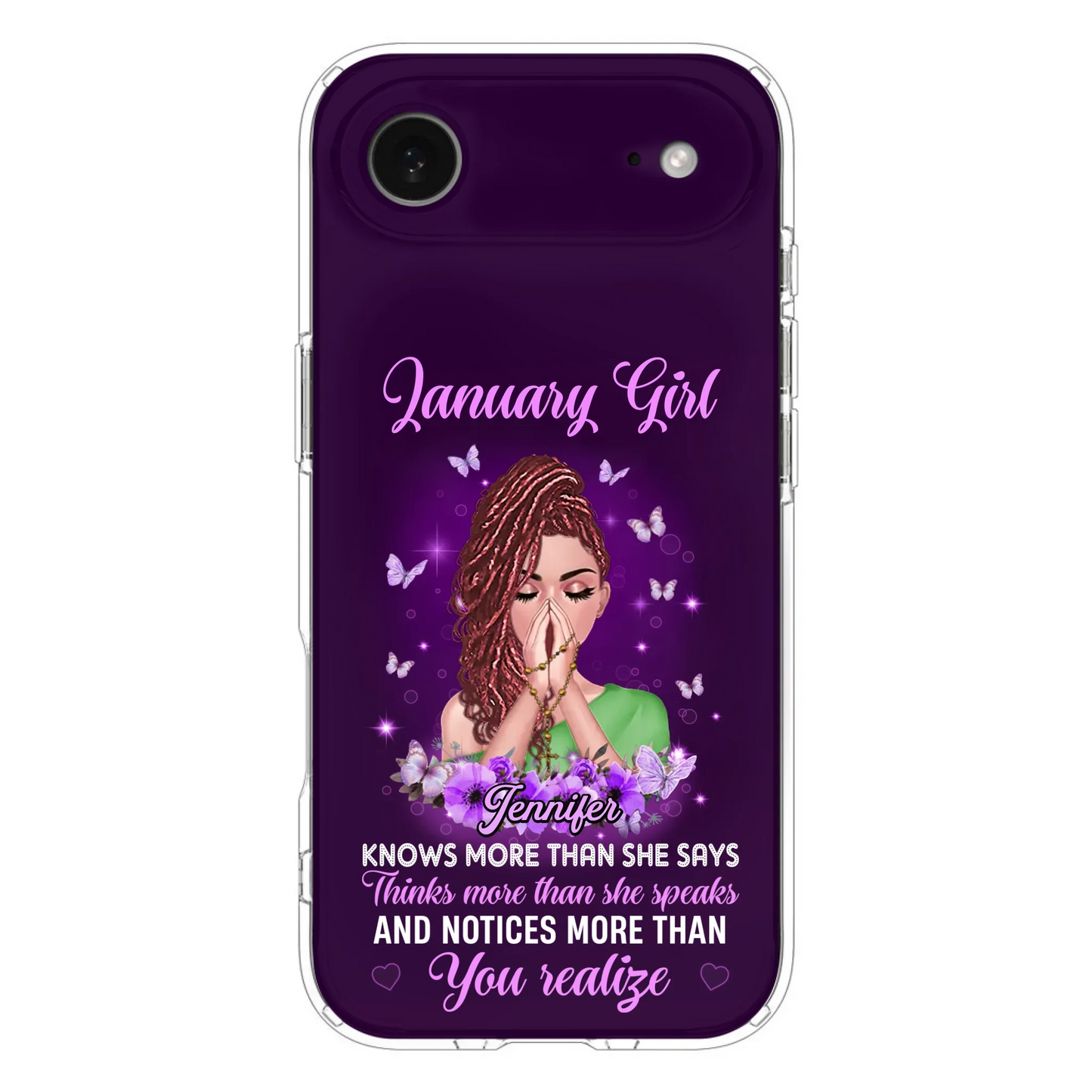 Custom Personalized Birthday Girl iPhone/ Samsung Phone Case - Gift Idea For Girl/ Friend/ Daughter - Knows More Than She Says