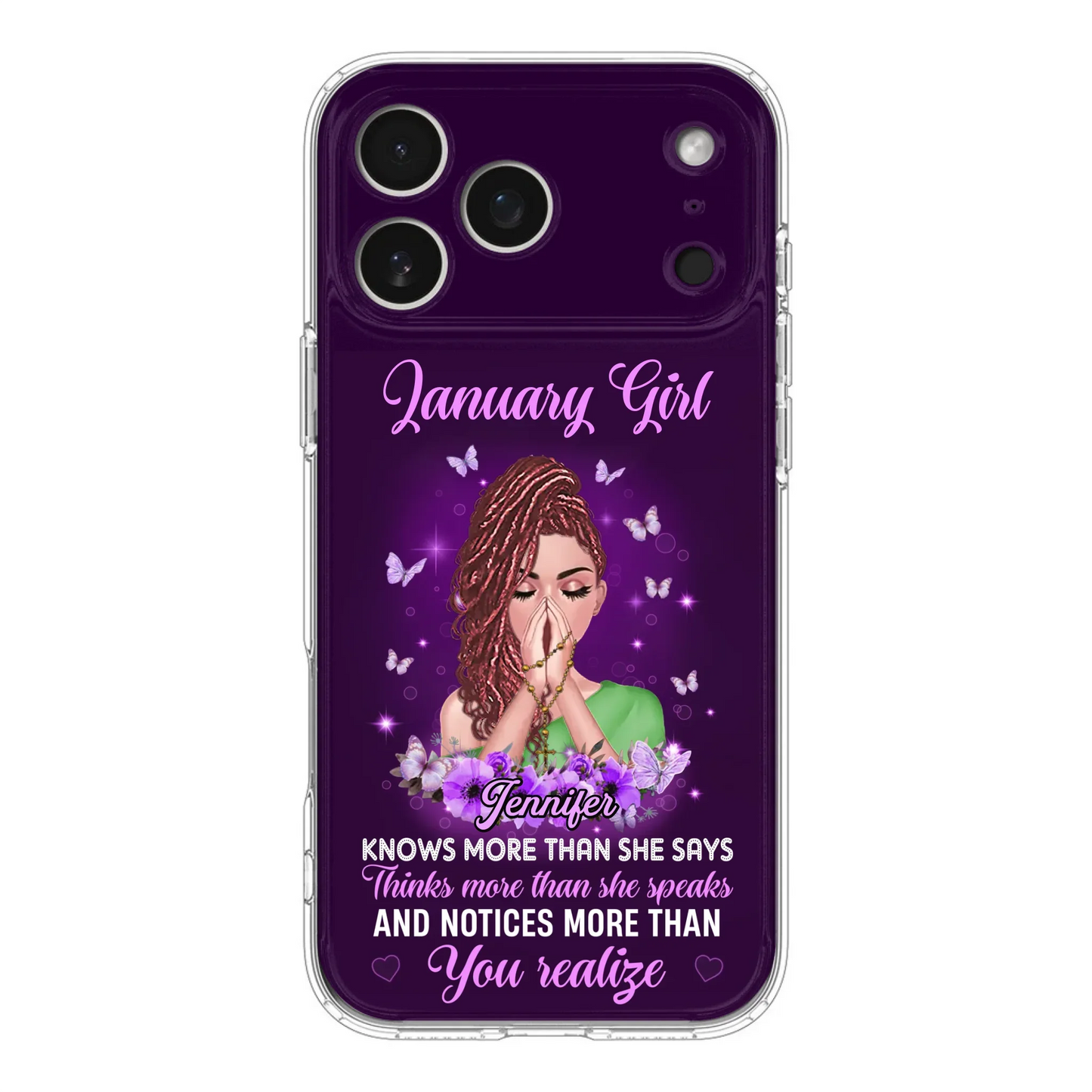 Custom Personalized Birthday Girl iPhone/ Samsung Phone Case - Gift Idea For Girl/ Friend/ Daughter - Knows More Than She Says