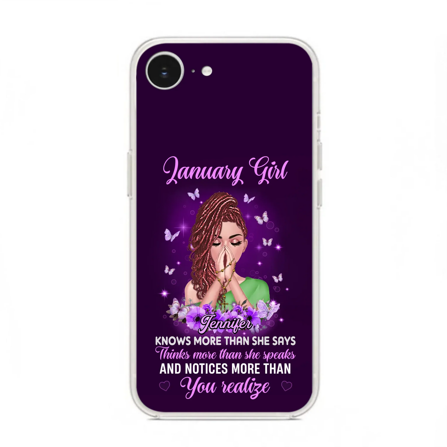 Custom Personalized Birthday Girl iPhone/ Samsung Phone Case - Gift Idea For Girl/ Friend/ Daughter - Knows More Than She Says
