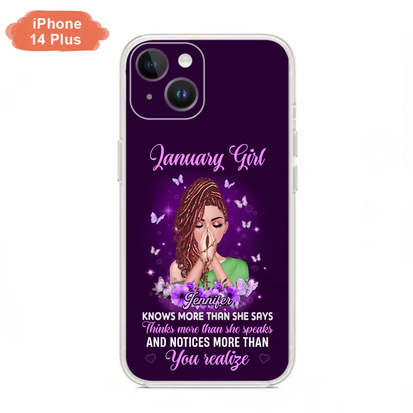 Custom Personalized Birthday Girl iPhone/ Samsung Phone Case - Gift Idea For Girl/ Friend/ Daughter - Knows More Than She Says