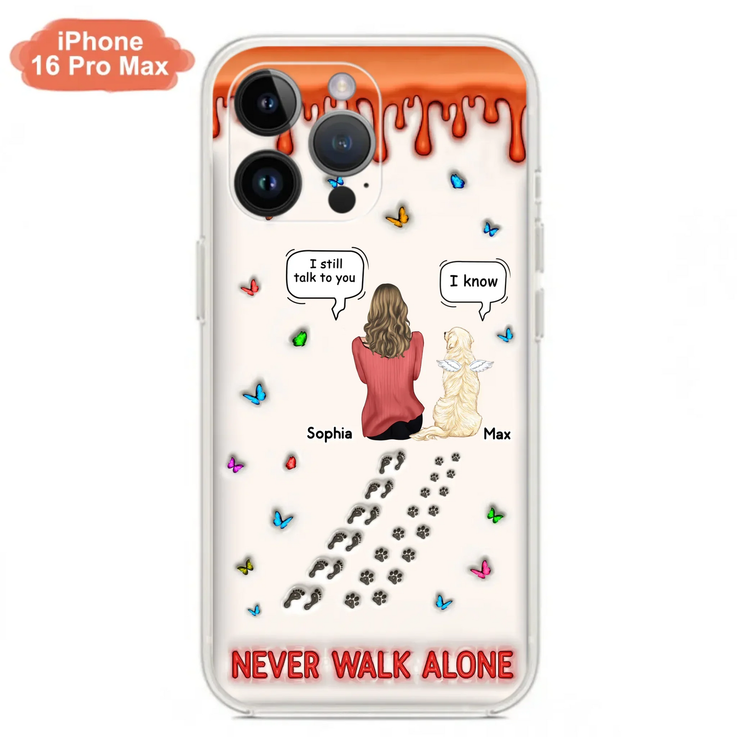 Custom Personalized Memorial Pet Phone Case - Memorial Gift Idea For Pet Owner - Case For iPhone/ Samsung - Never Walk Alone