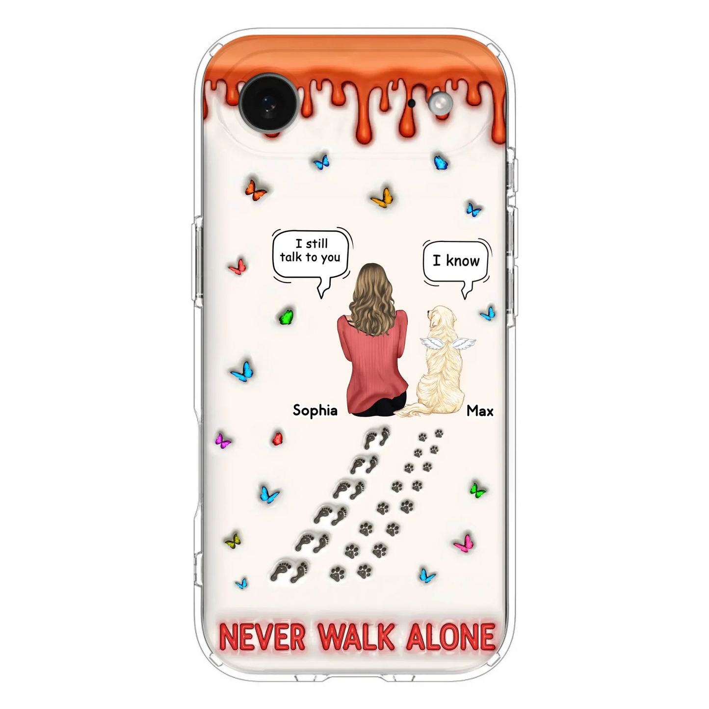 Custom Personalized Memorial Pet Phone Case - Memorial Gift Idea For Pet Owner - Case For iPhone/ Samsung - Never Walk Alone