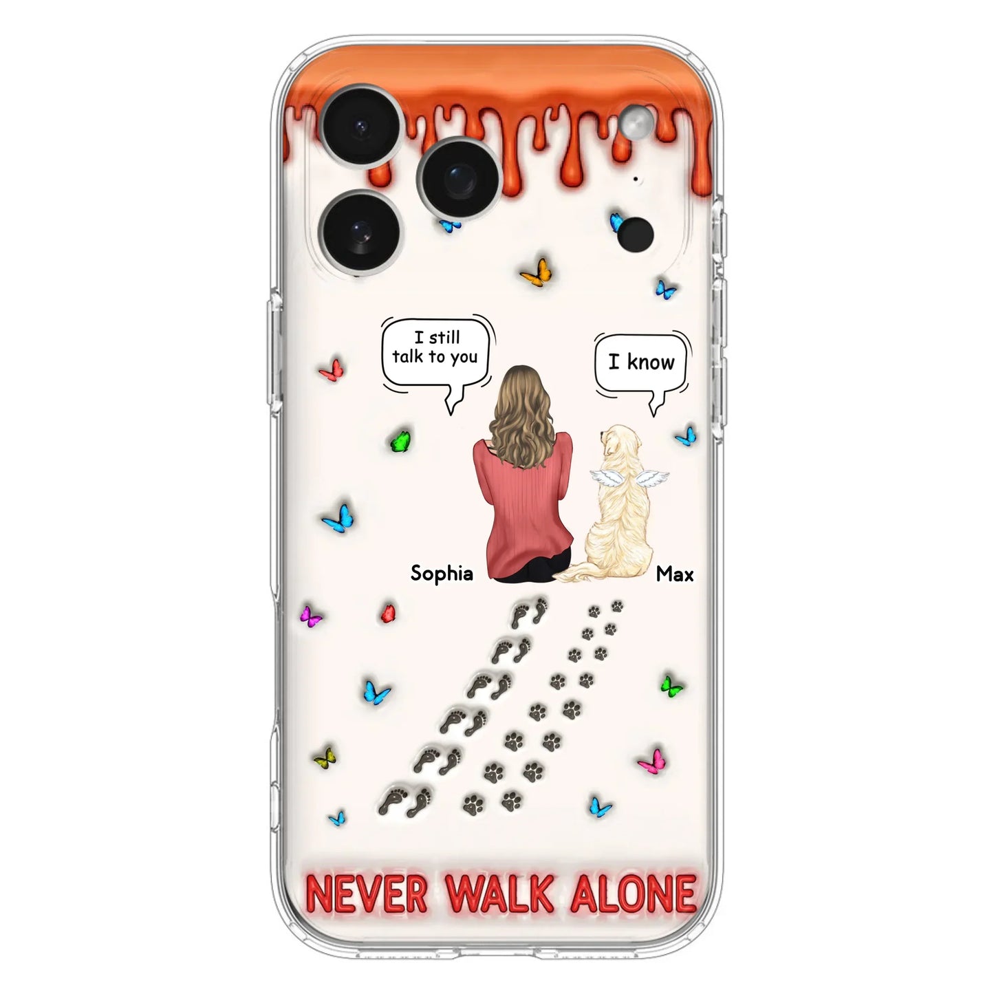 Custom Personalized Memorial Pet Phone Case - Memorial Gift Idea For Pet Owner - Case For iPhone/ Samsung - Never Walk Alone