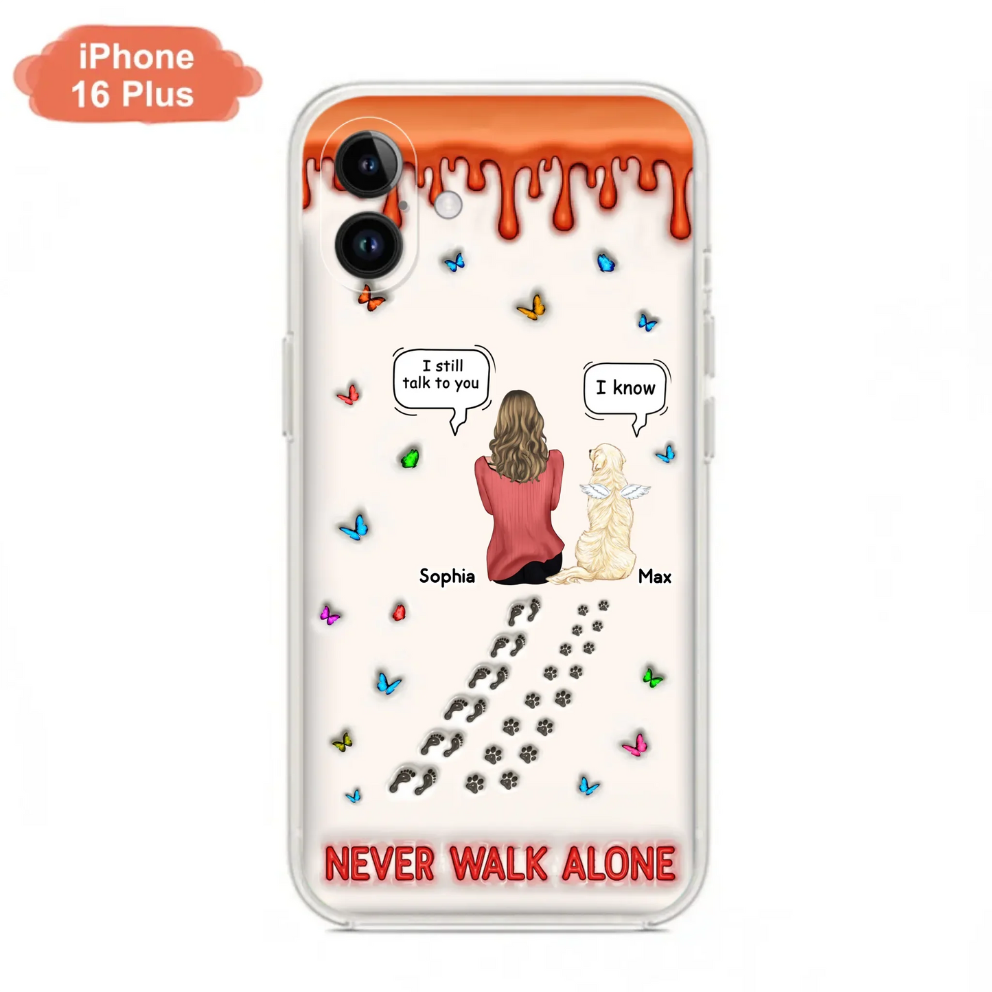 Custom Personalized Memorial Pet Phone Case - Memorial Gift Idea For Pet Owner - Case For iPhone/ Samsung - Never Walk Alone
