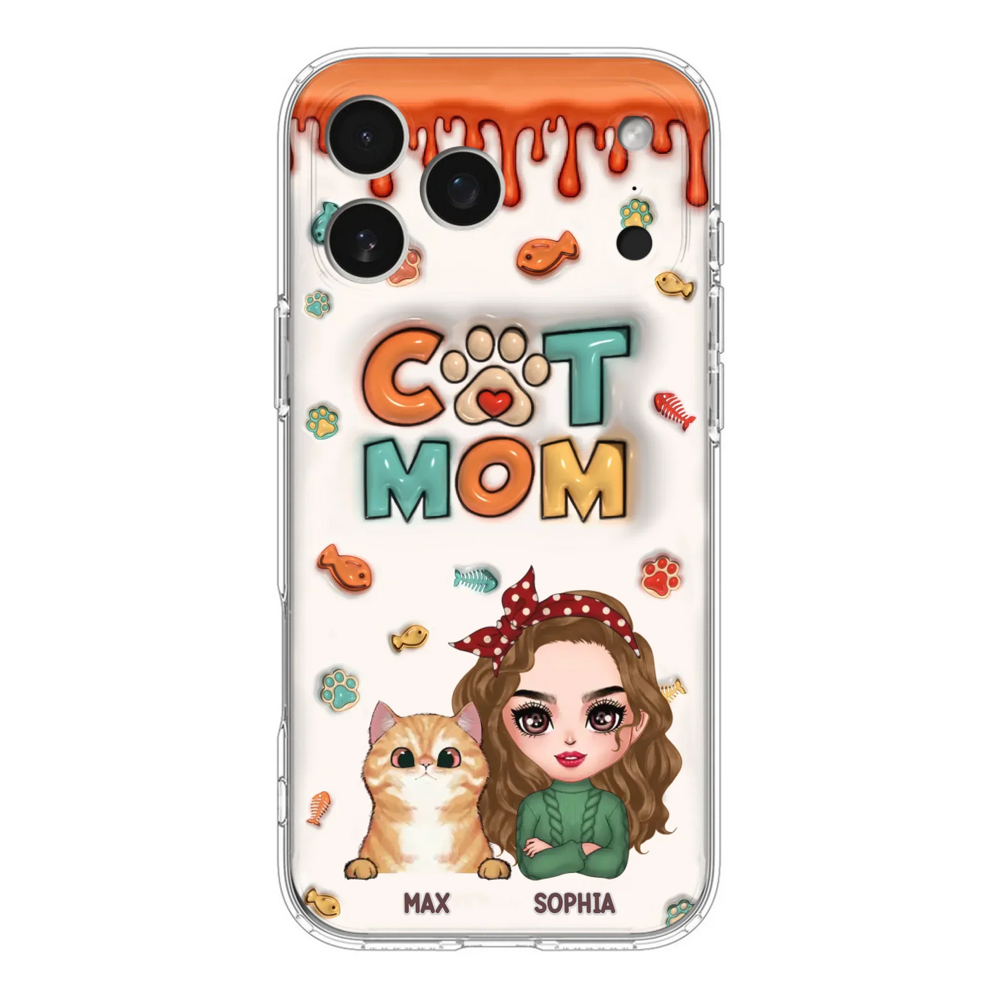 Custom Personalized Cat Mom iPhone/ Samsung Phone Case - Christmas Gift Idea For Cat Lover - Upto 4 Cats