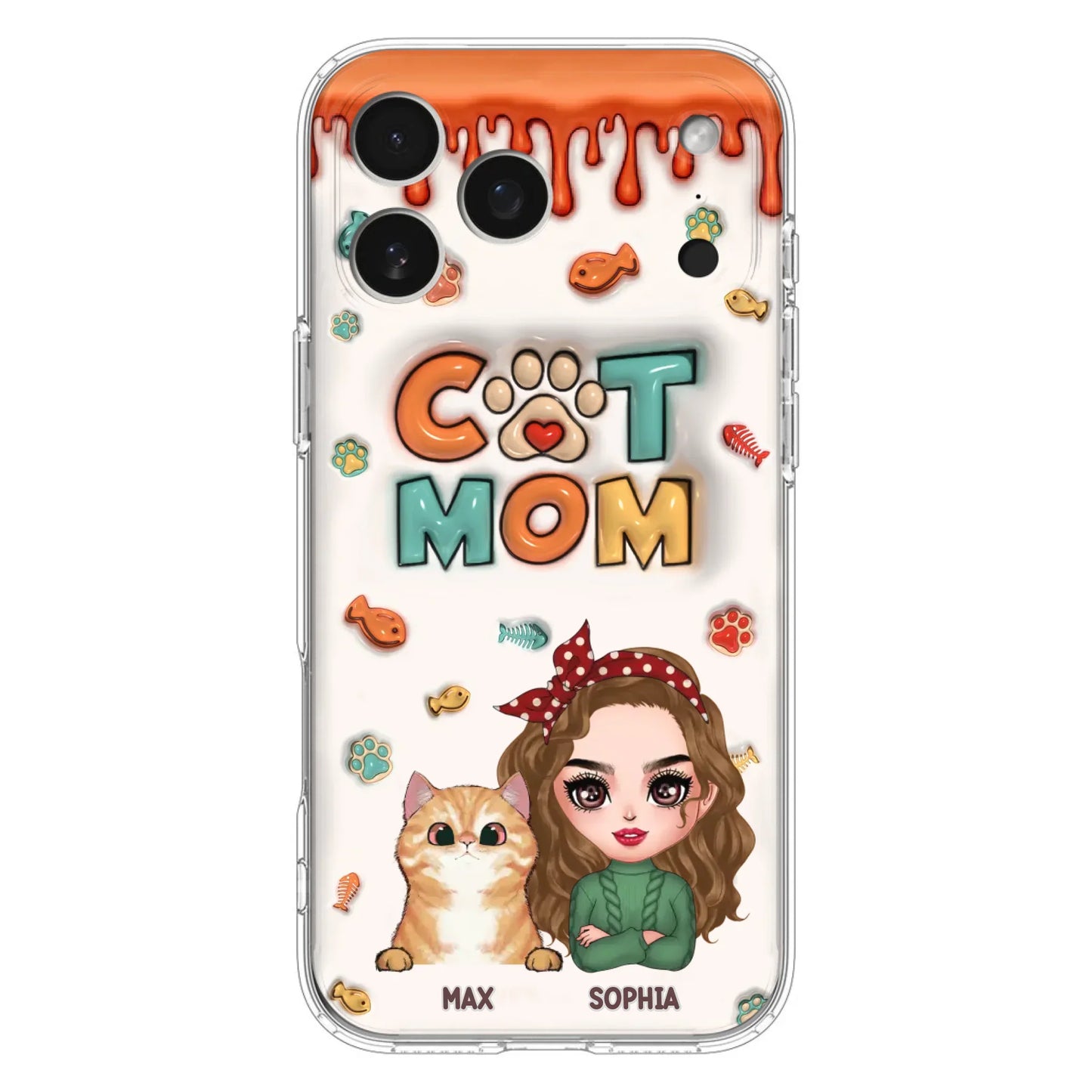 Custom Personalized Cat Mom iPhone/ Samsung Phone Case - Christmas Gift Idea For Cat Lover - Upto 4 Cats