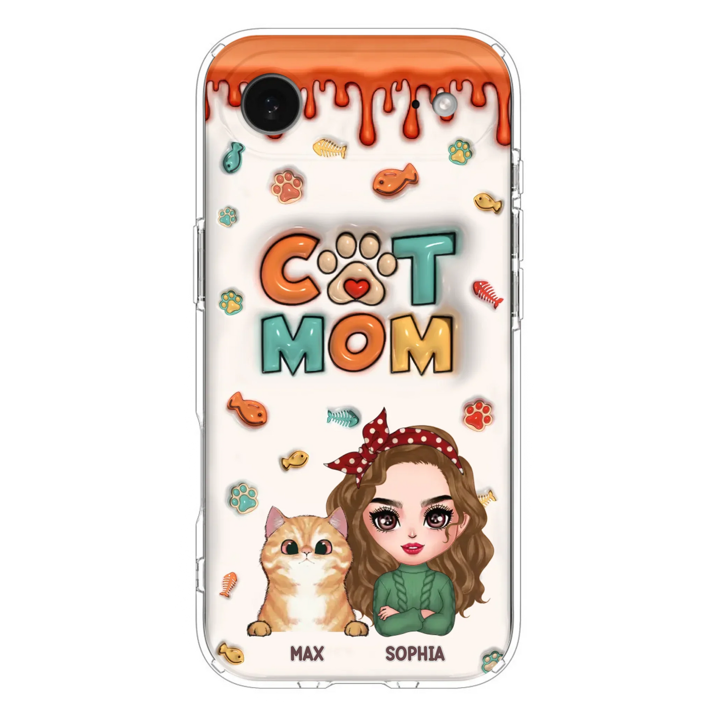Custom Personalized Cat Mom iPhone/ Samsung Phone Case - Christmas Gift Idea For Cat Lover - Upto 4 Cats