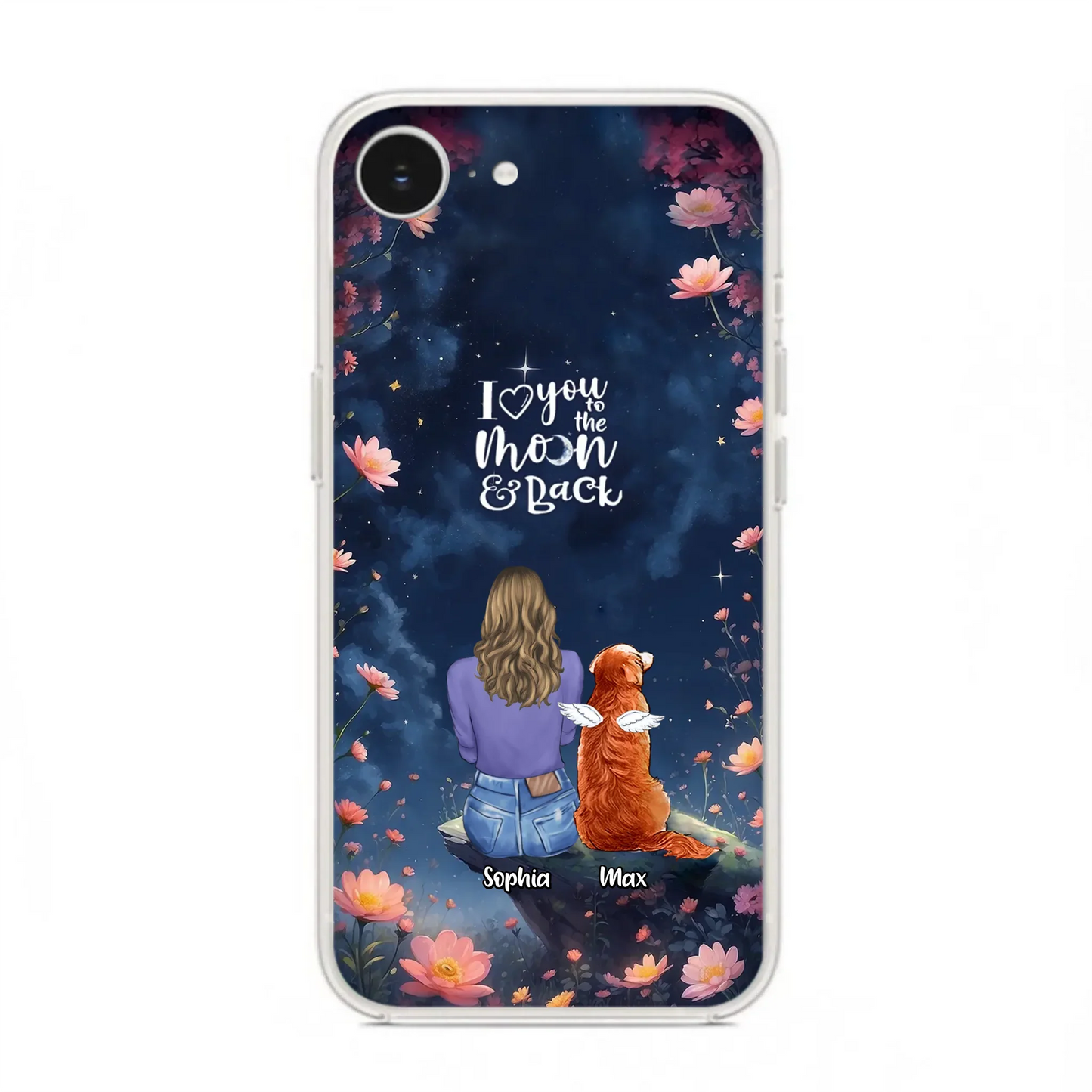 Custom Personalized Pet Phone Case - Gift Idea For Dog/ Cat/ Rabbit Owner - Case For iPhone/ Samsung - I Love You To The Moon & Back