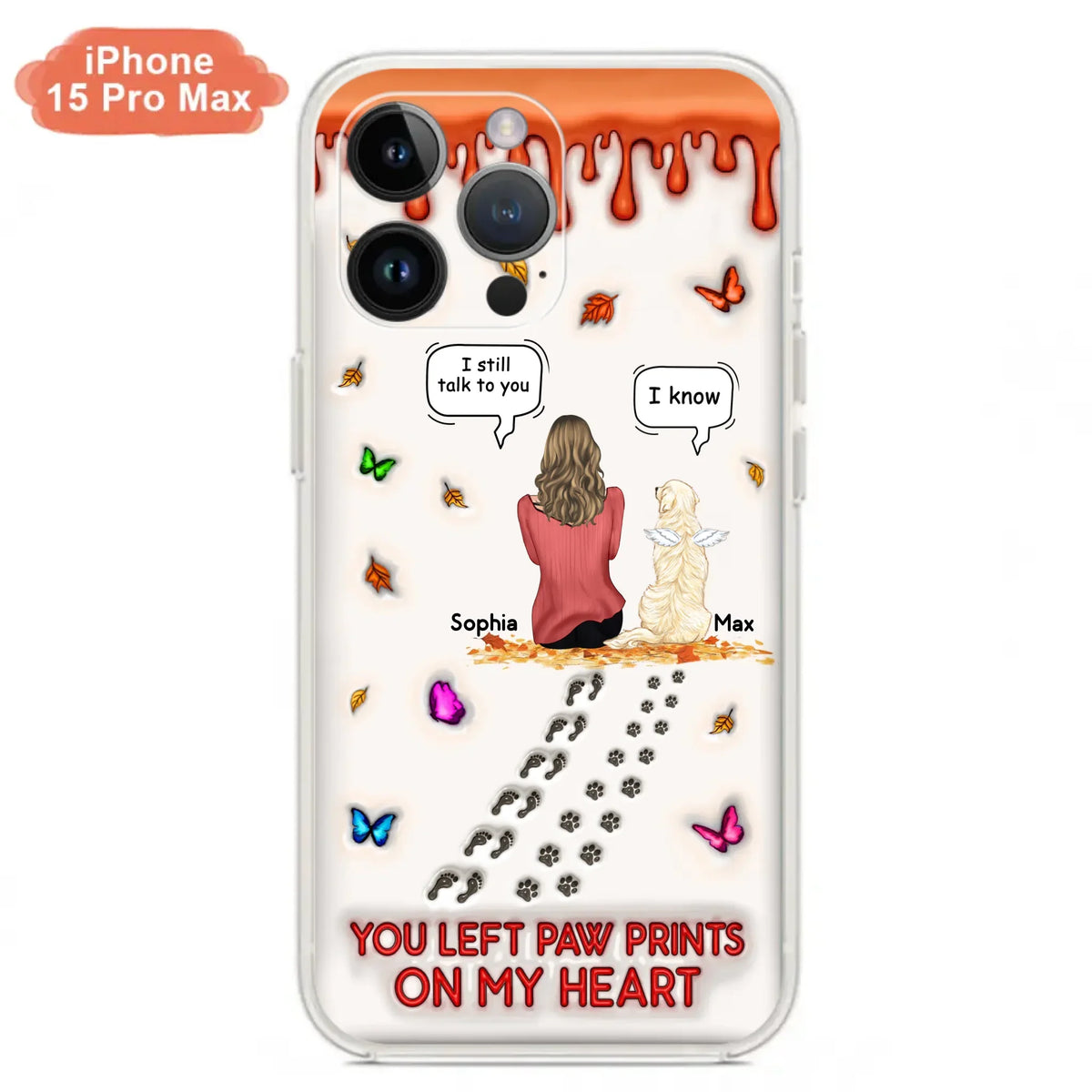 Custom Personalized Memorial Dog Phone Case - Memorial Gift Idea For Dog/Cat Lover - Case For iPhone/ Samsung - You Left Paw Prints On My Heart