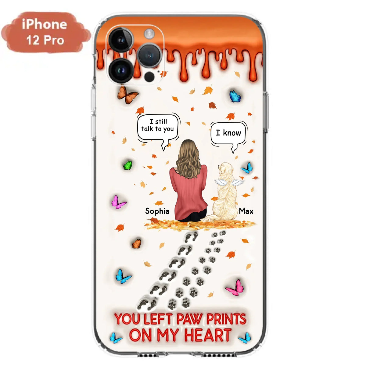 Custom Personalized Memorial Dog Phone Case - Memorial Gift Idea For Pet Lover - Case For iPhone/ Samsung - You Left Paw Prints On My Heart